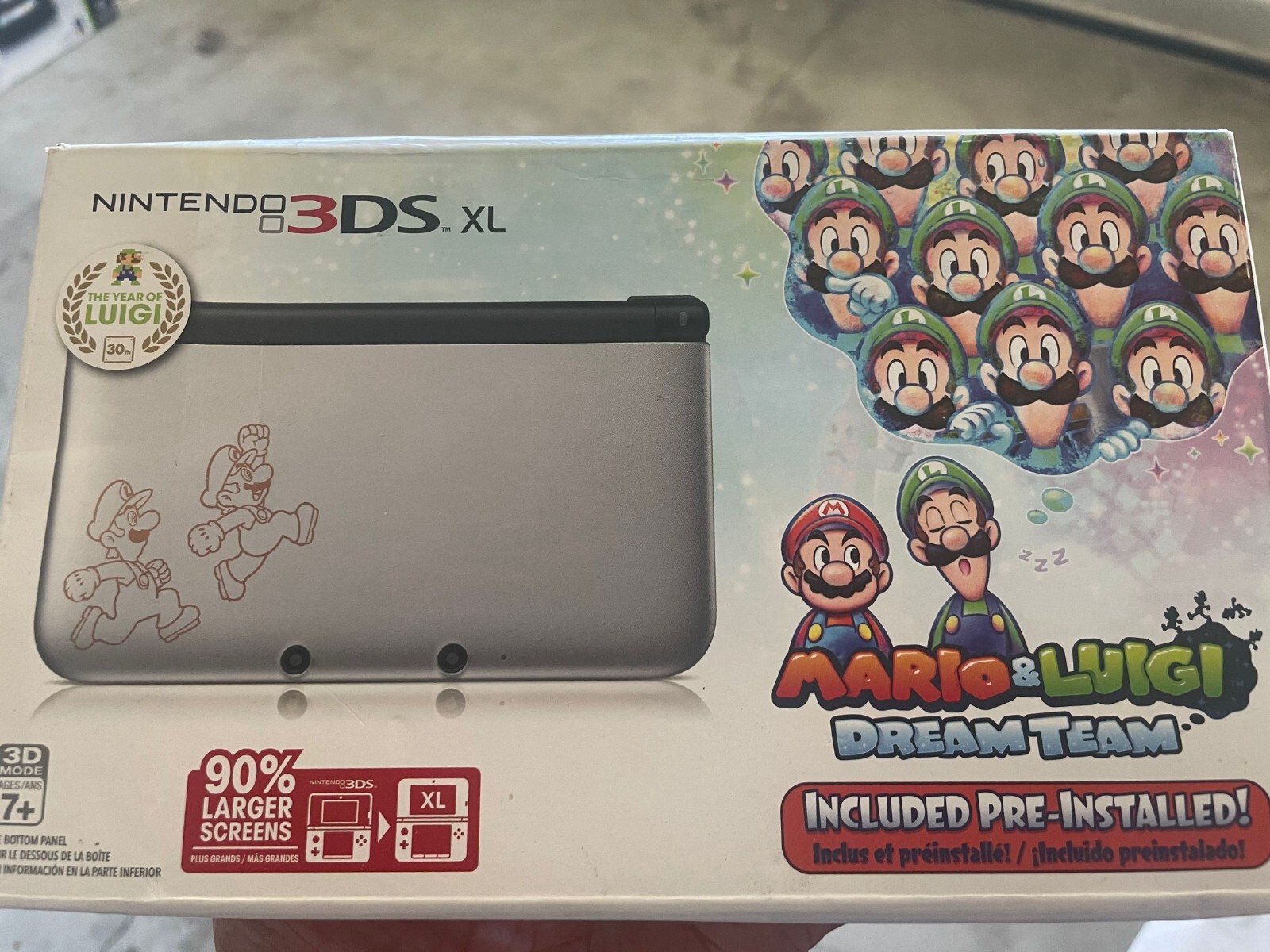 New Nintendo 3DS XL Mario&Luigi Dream Team Silver Edition Limited Rare US Seller