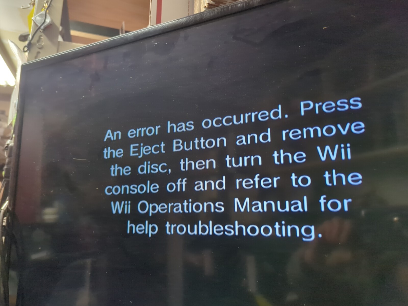 Nintendo Wii System Console White Works Error Pops Up When Disc Is Inserted
