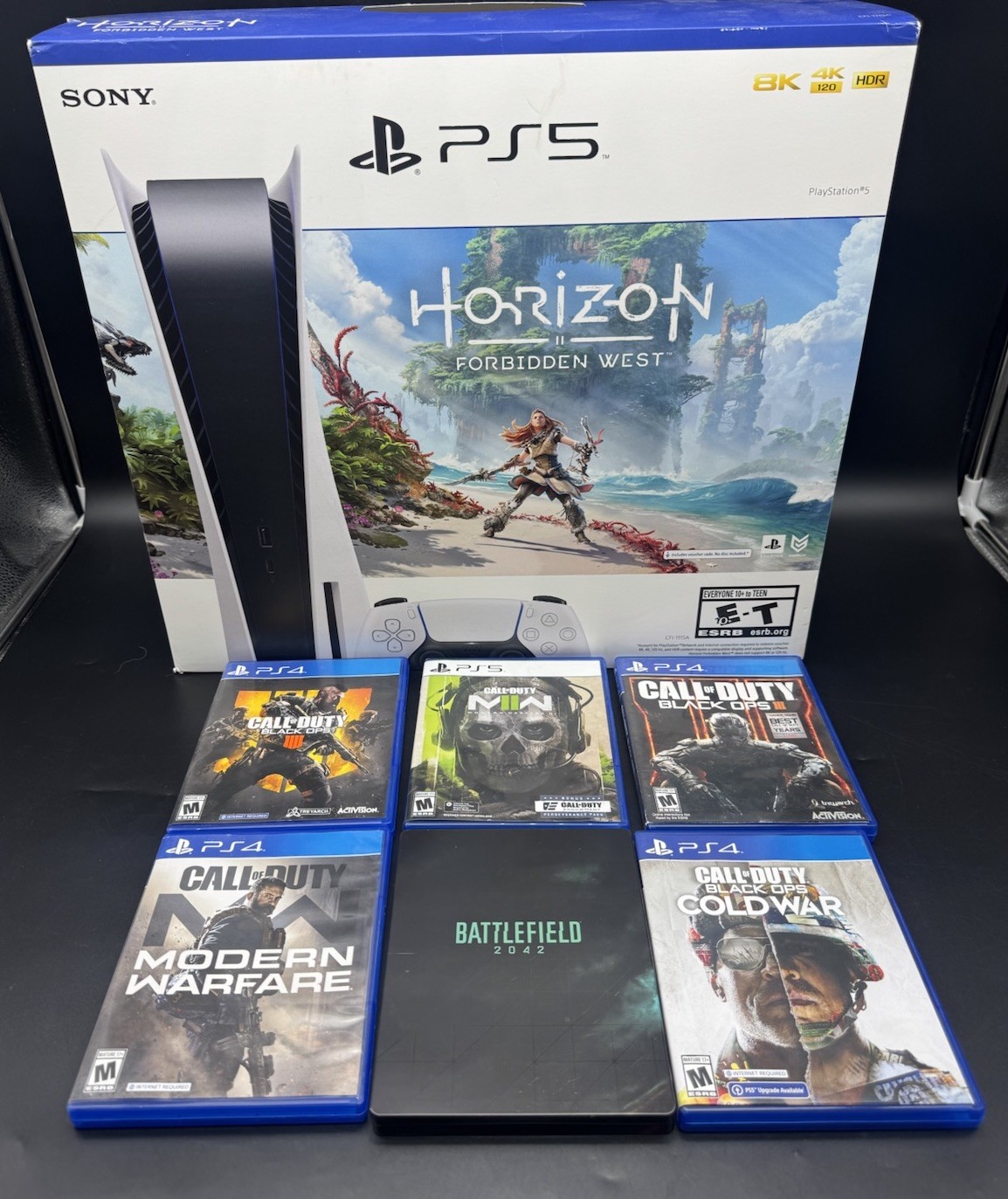 Sony PS5 Blu-Ray Disc Edition Console Horizon CFI-1115A No Code 6 Games