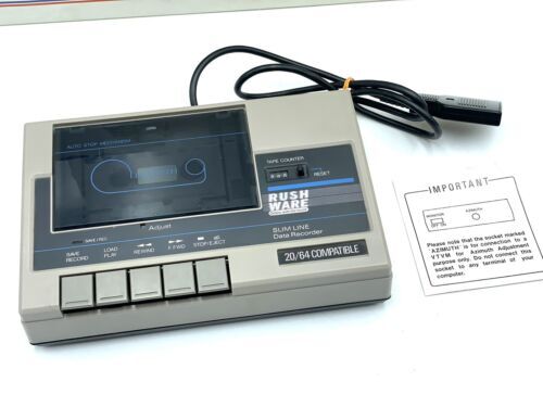 1986# CBM COMMODORE 64 KEYBOARD + DATASSETTE+ BOX+ KEYBOARD COVER #