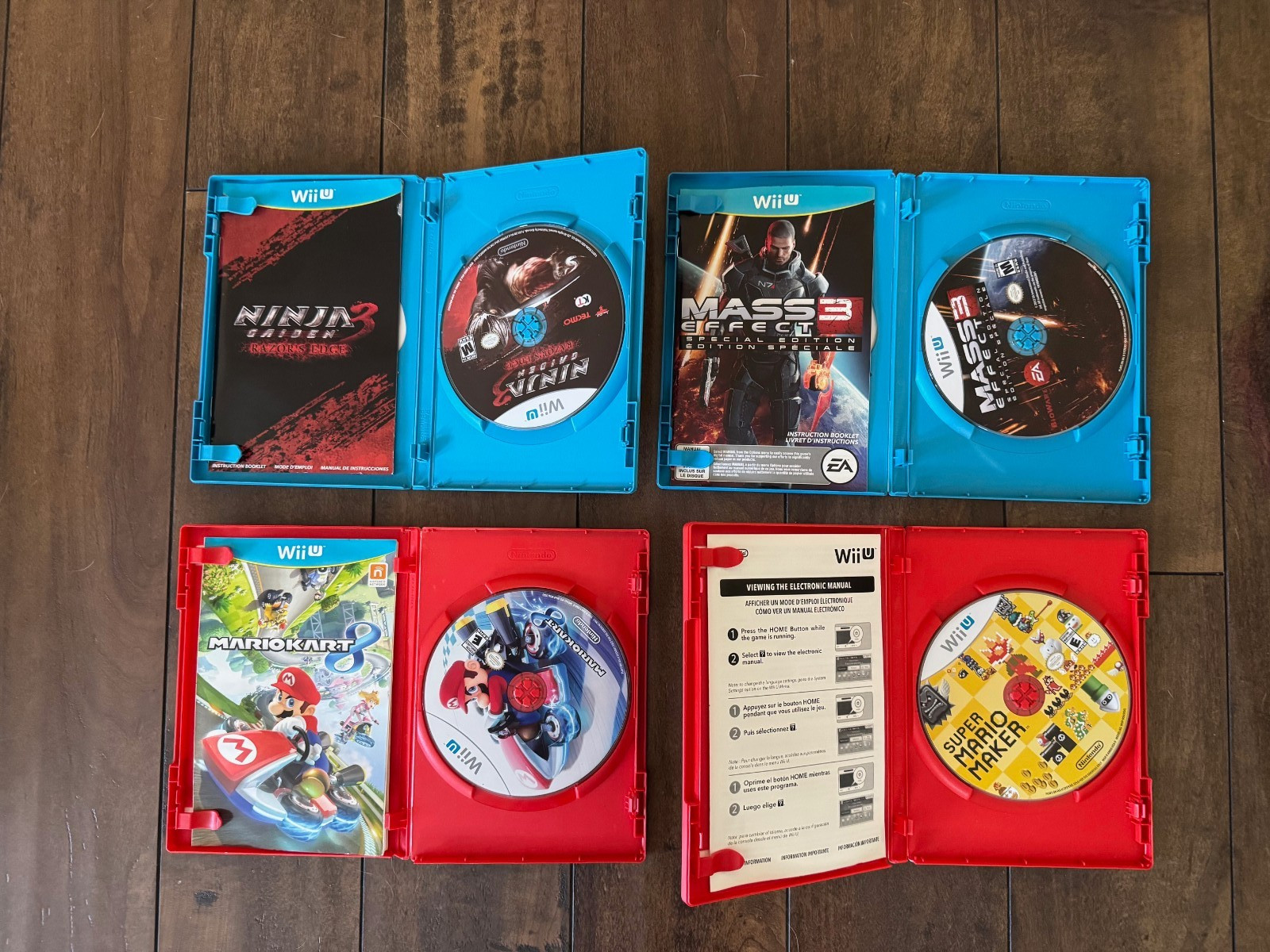 Wii U Console Lot Gamepad Super Mario Maker Karts Micky Mass Effect Ninja Gaiden