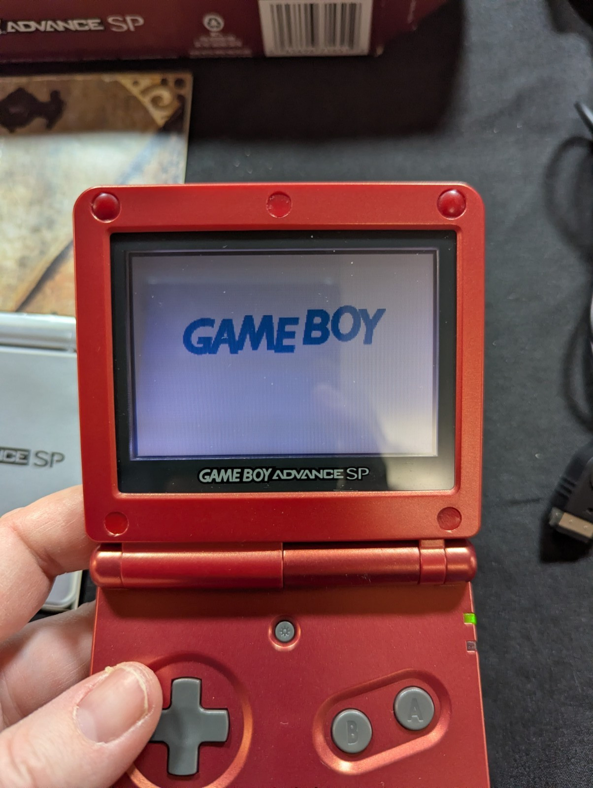 Nintendo Game Boy Advance SP Flame Red CIB Tested Working