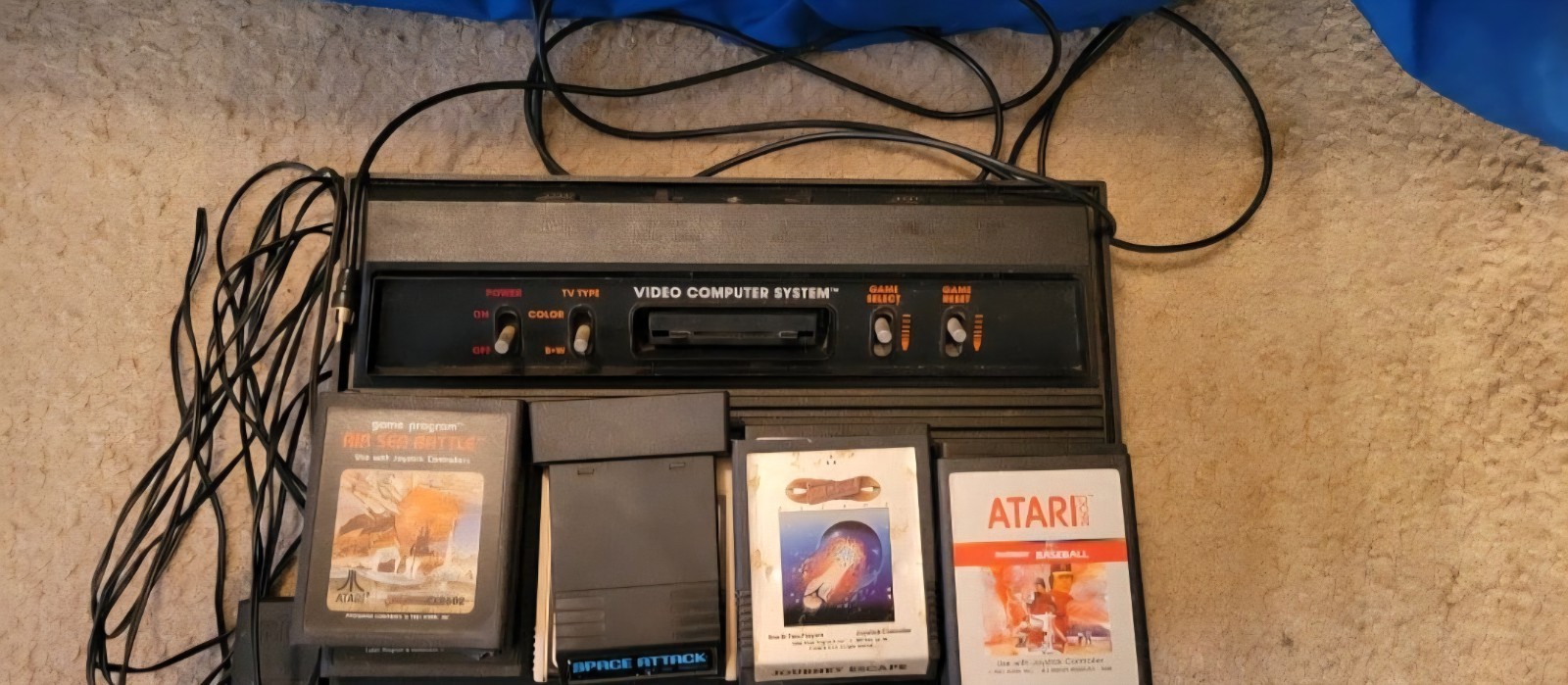 Atari 2600 Black Video Game Console With 8 Games No Contollers