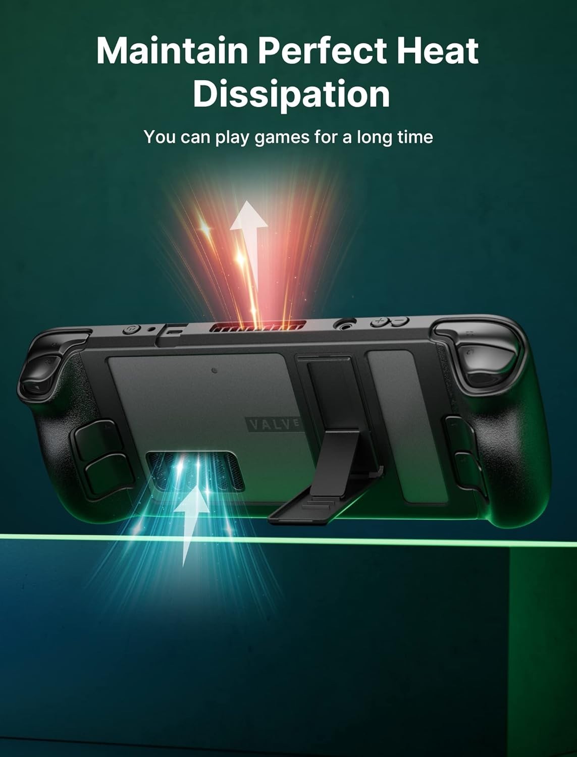 Ergonomic TPU Protective Case with Adjustable Stand for Steam Deck Gameplay