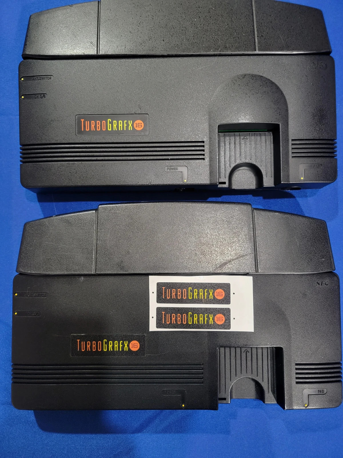 TurboGrafix-16 TG16 TG-16 Console Replacement Stickers (Set of 2)