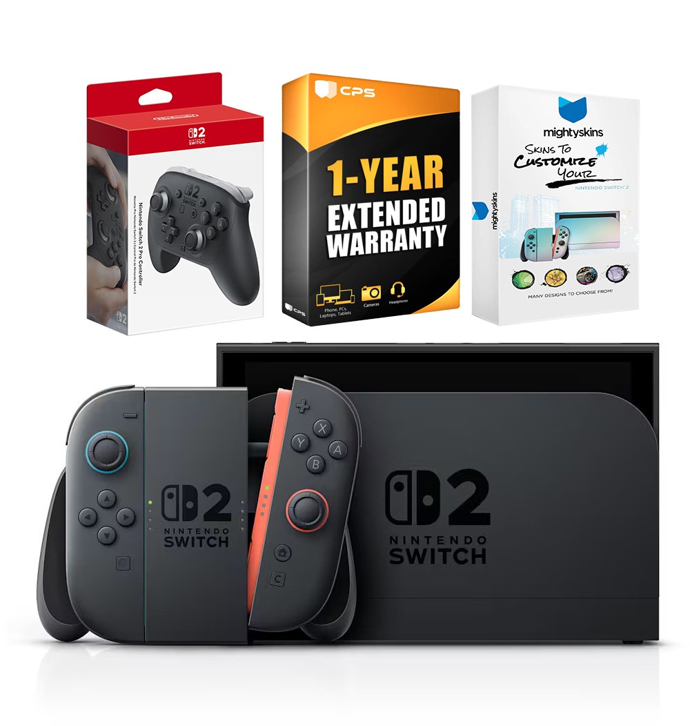 Nintendo Switch 2 Console + Pro Controller, MightySkins Code and 1 Year Warranty