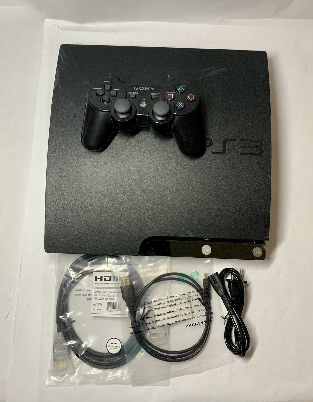 Sony PlayStation 3 Slim Console 128GB SSD Cleaned, Works Great TESTED