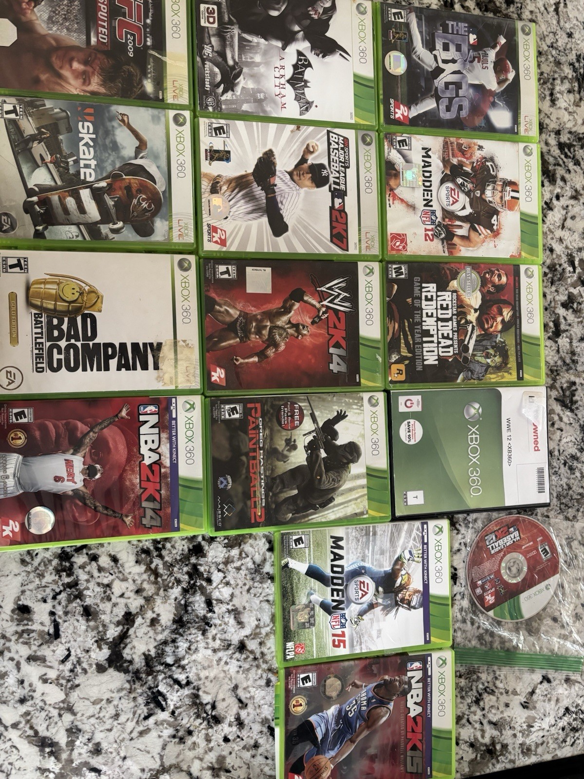 Xbox 360 E bundle with 15 games, controller, and cords!