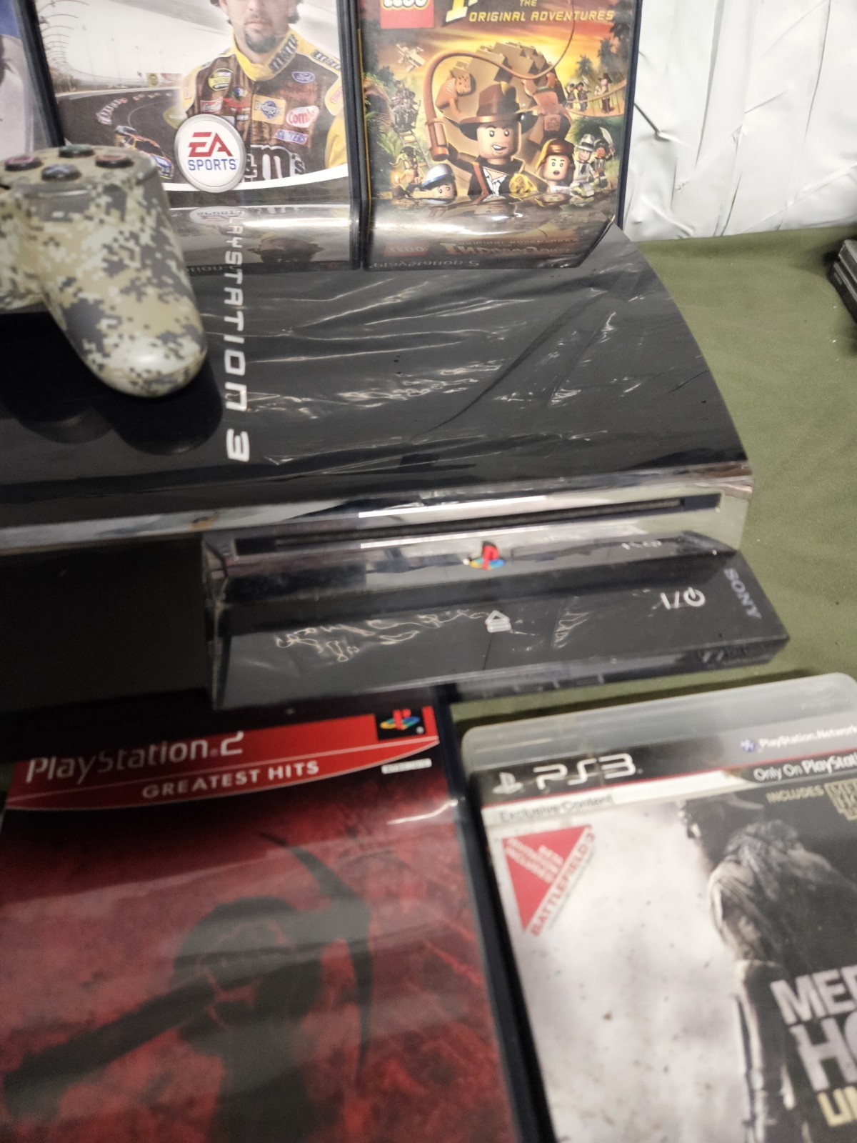 PS3 Fat CECHE01 Backwards Compatible Console, Remote and 9 Games – CIB – TESTED