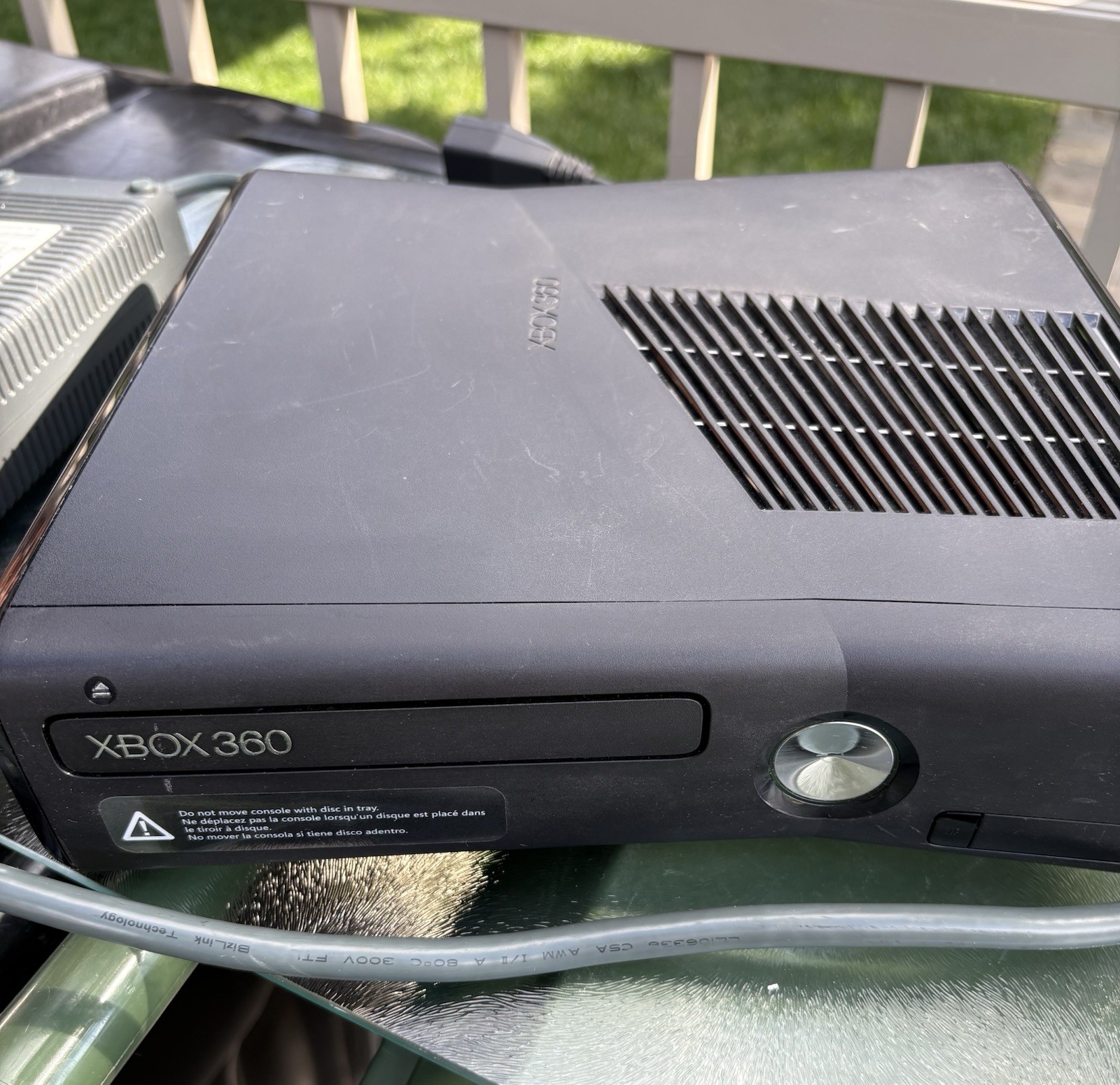 Microsoft Xbox 360 S Slim Black Console Model 1439 Tested Working -No Controller