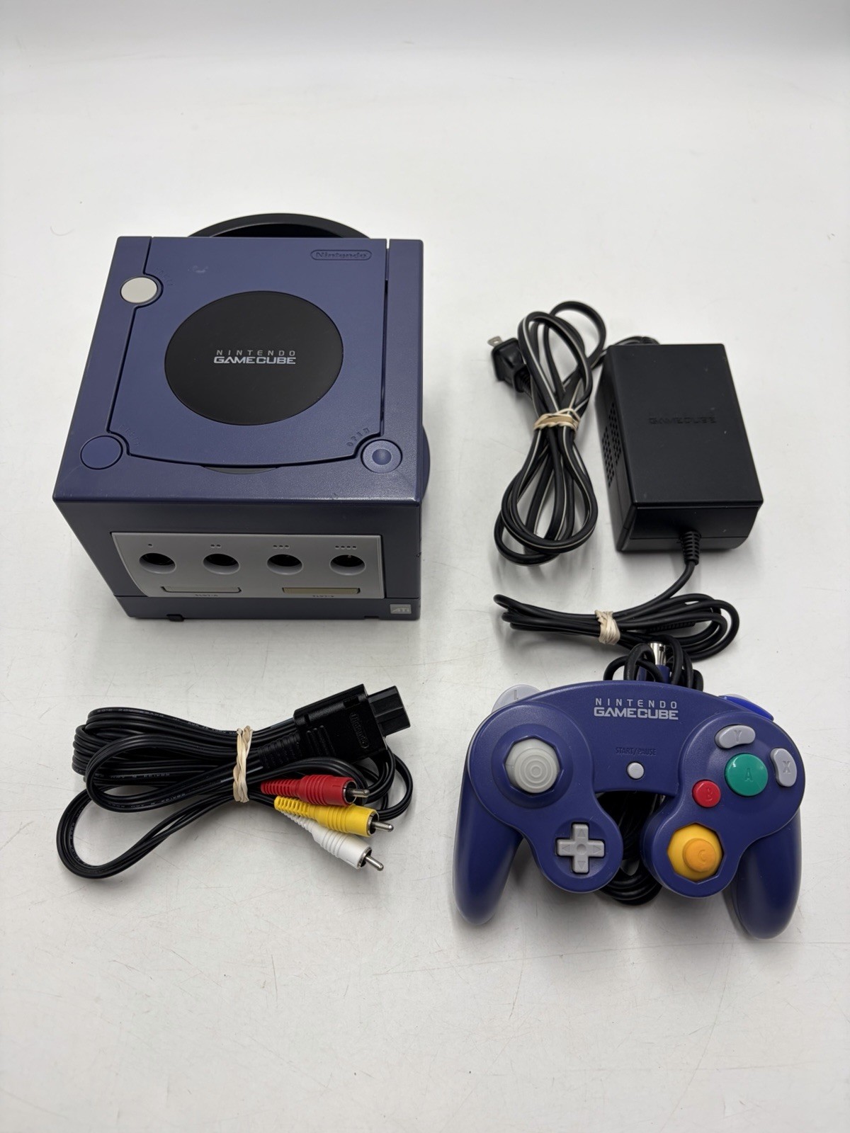 Nintendo GameCube Indigo Console W/ OEM Controller & Cords Tested SEE PHOTOS