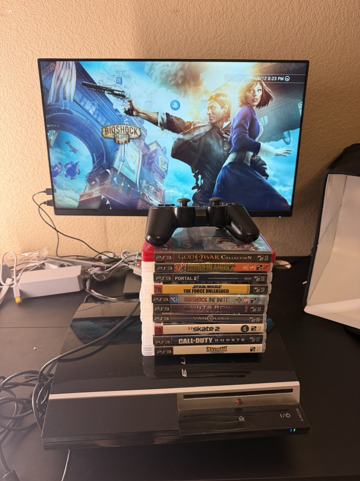 Sony PlayStation 3 PS3 CECHK01 80GB Black Bundle w/ Controller, 10 Games