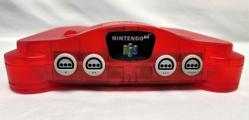 Vtg N64 Funtastic Watermelon Translucent RED Nintendo-64 Gaming Console System A