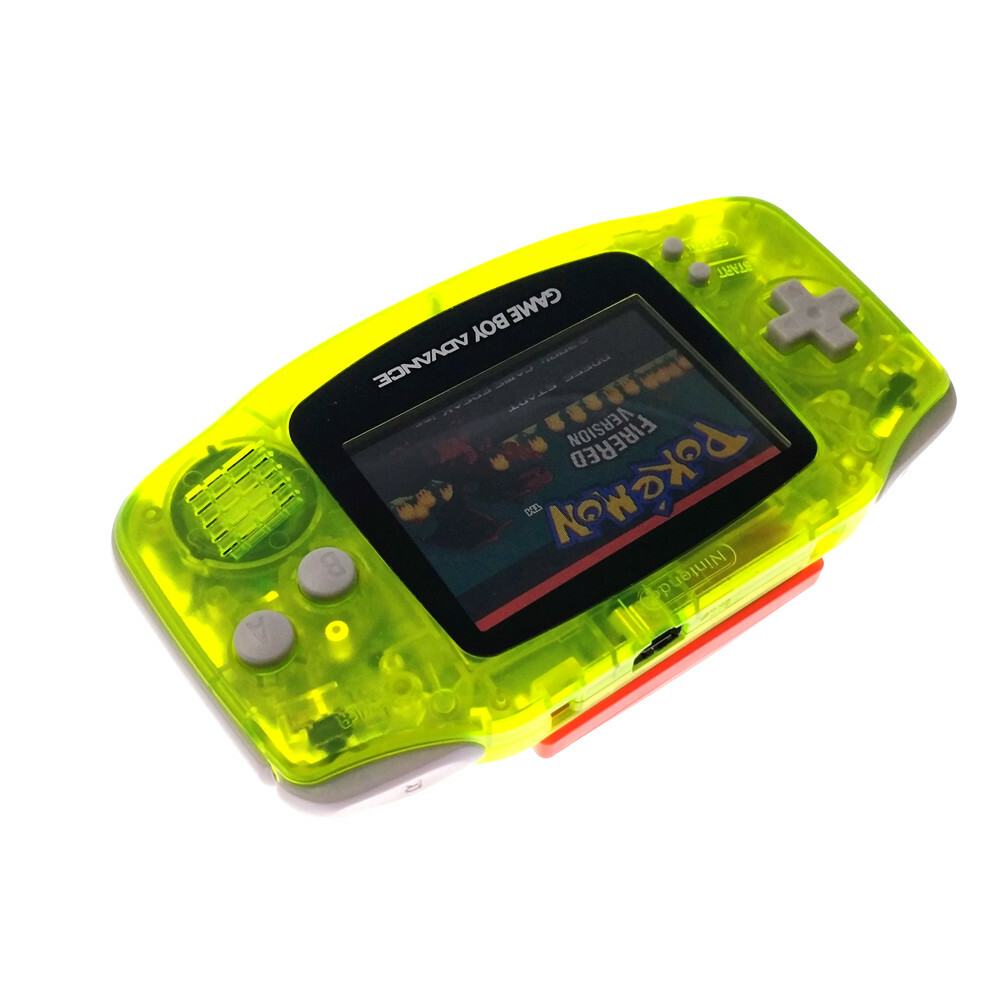 Clear Yellow AGS-101 Backlight Backlit Screen Game Boy Advance GBA game Console