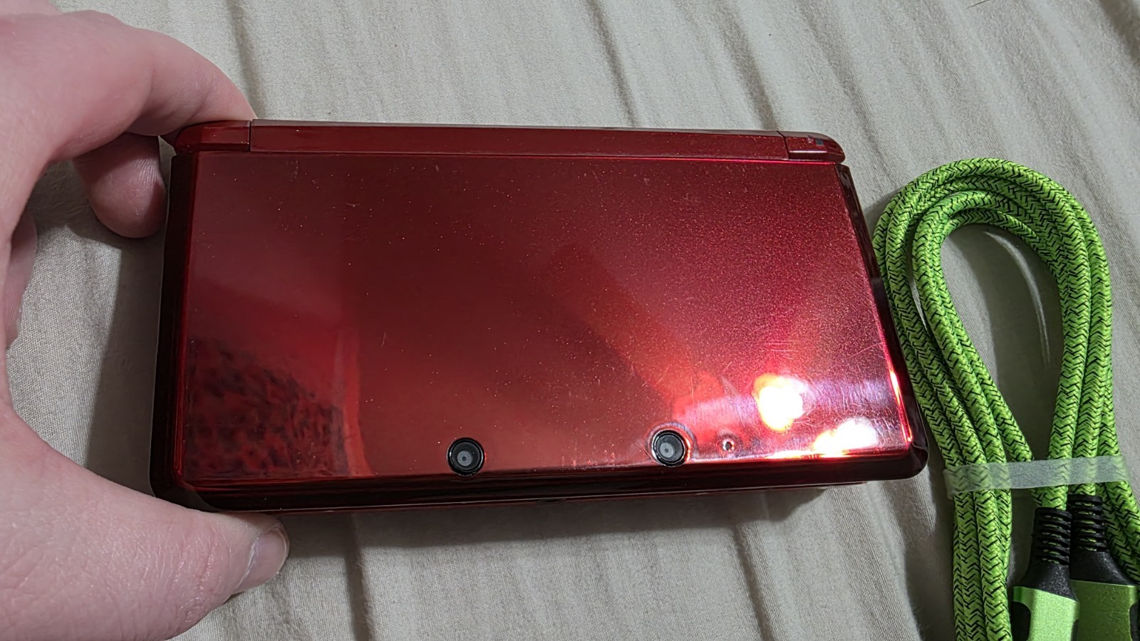 Nintendo 3DS Handheld System – USBC Charge Port – Flame Red