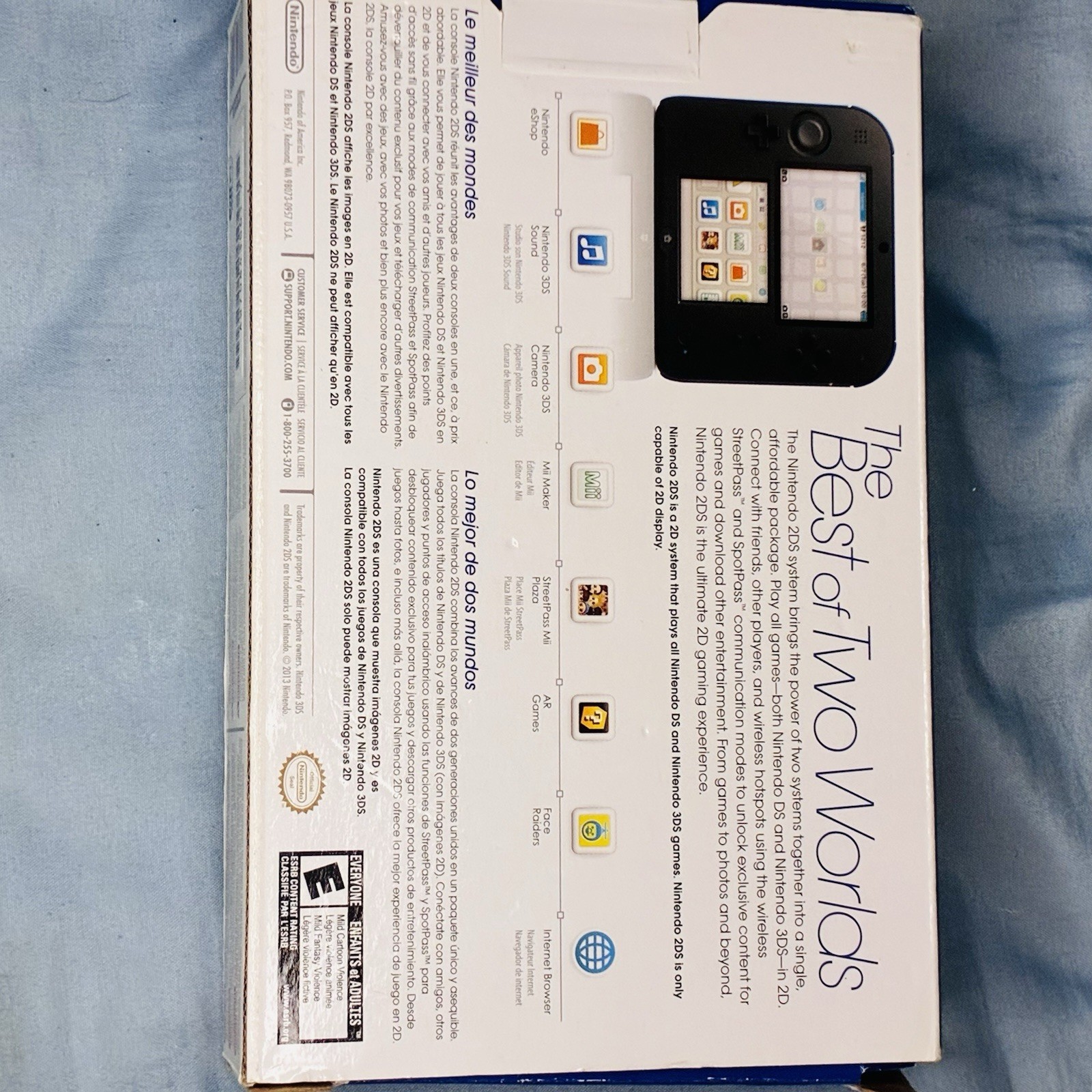 Nintendo 2DS Handheld Game Console Black/Blue CIB Tested With Original Stylus