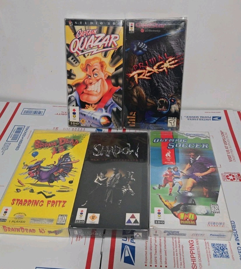 5 3DO Games Including Captain Quazar, Primal Rage, Brainerd 13 Read Listing!