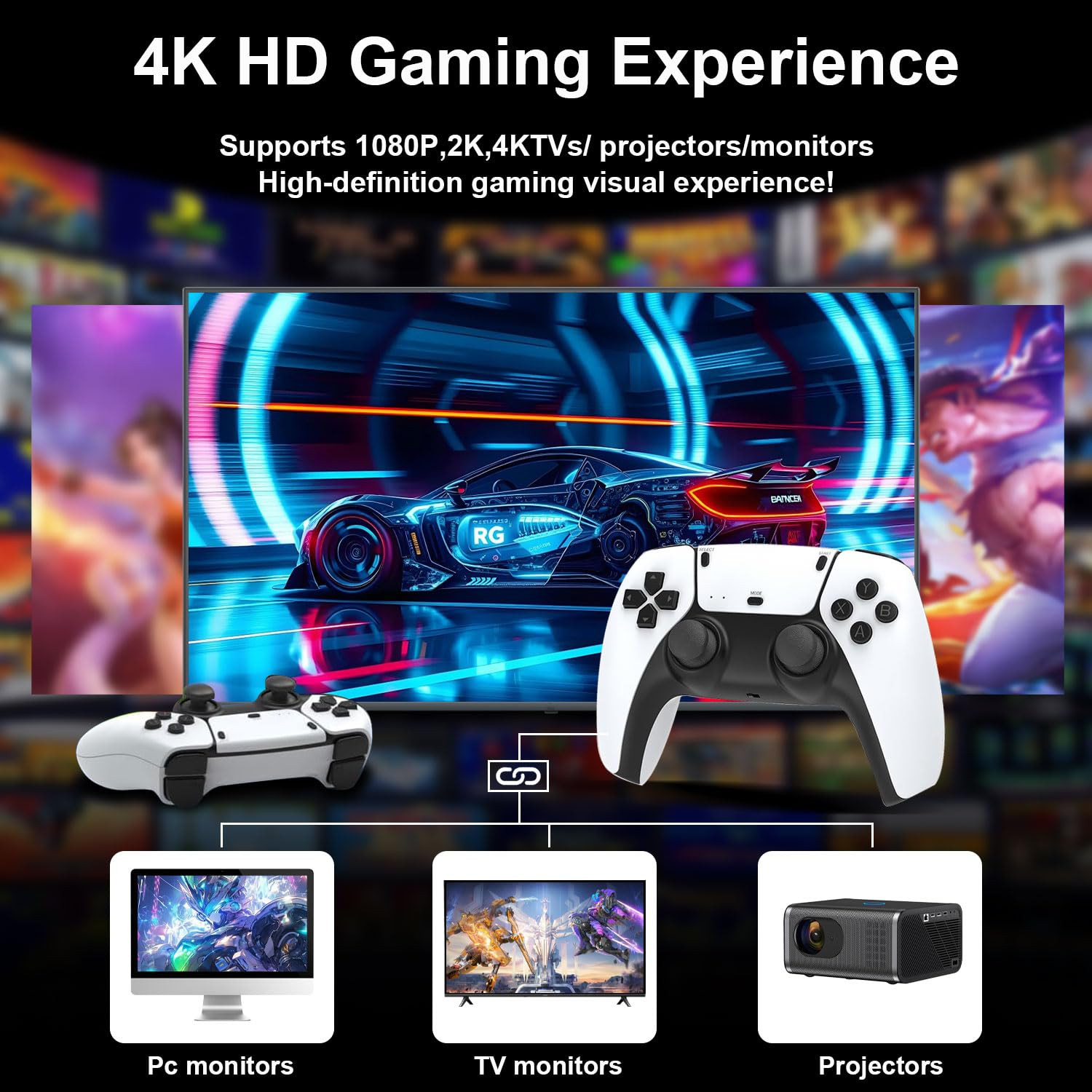 Retro Gaming Console, Game Stick,4K HDMI Output, 40,000+ Games and 23 Emulators,