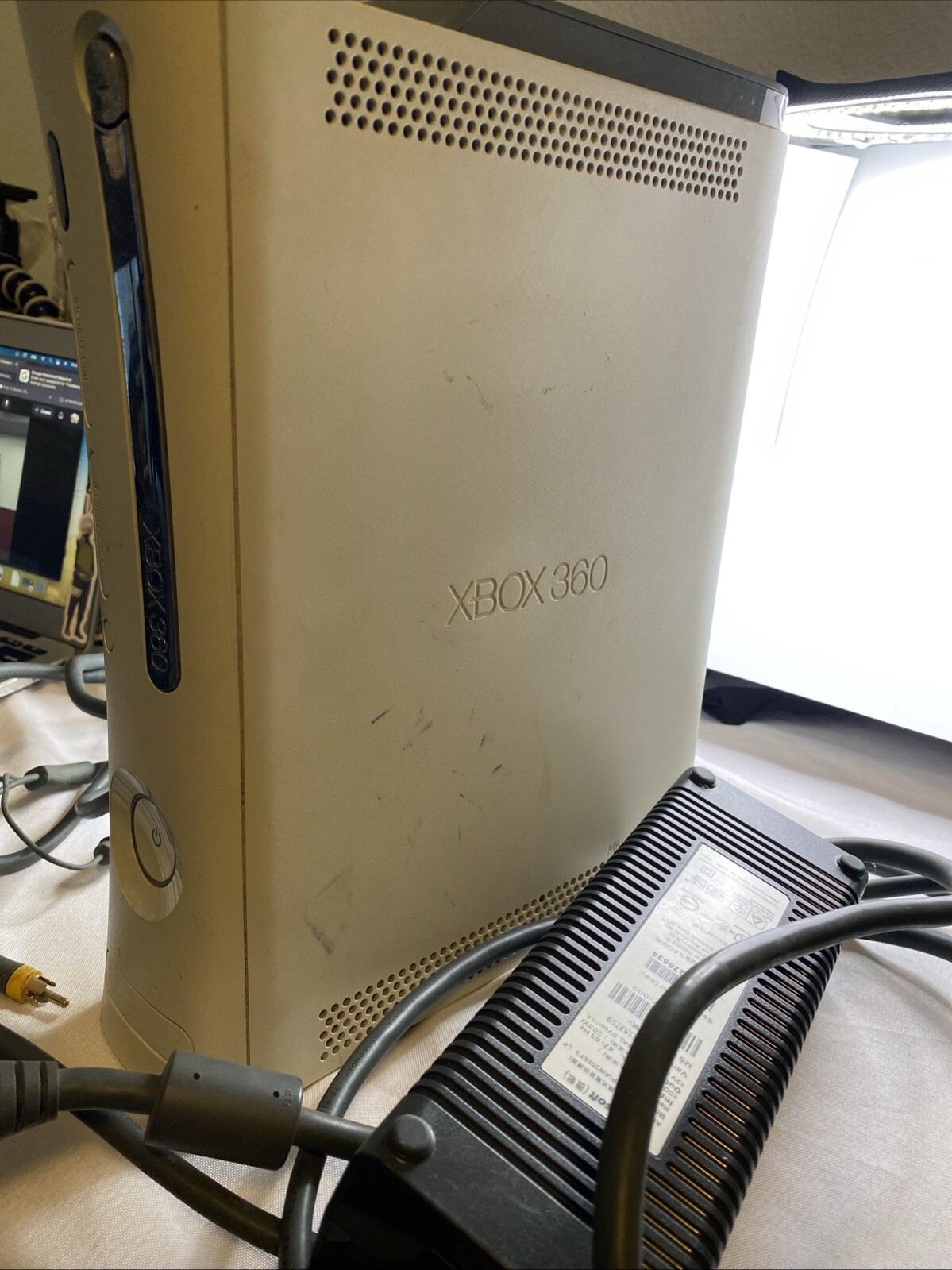 Microsoft Xbox 360 60GB White Console (power And Video Cables Only)