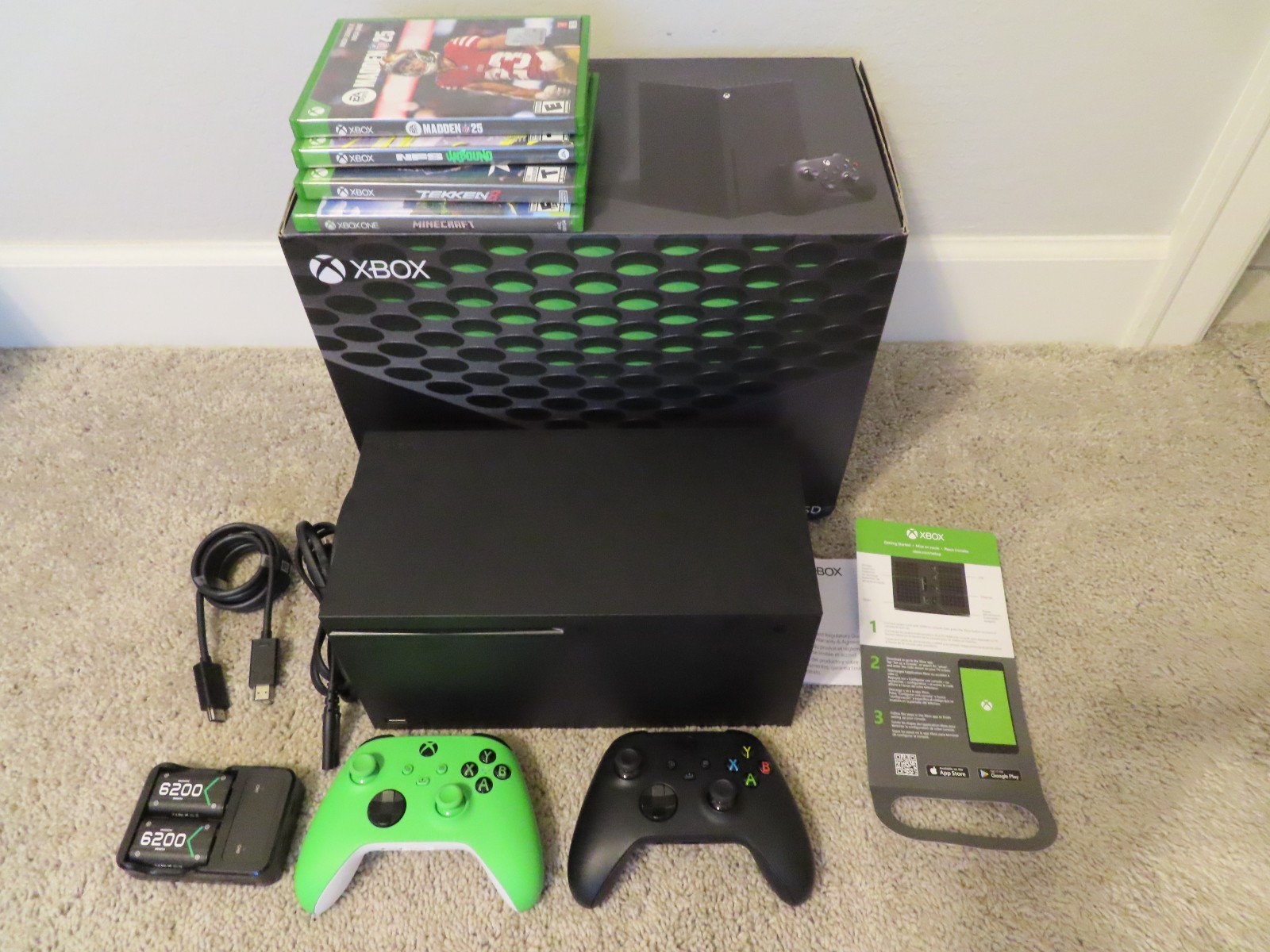 Microsoft Xbox Series X 1TB Console Gaming System Black 2 Controllers box 5 game
