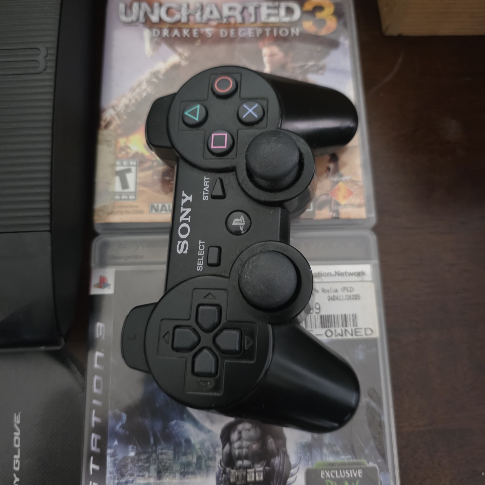 PS3 SUPER SLIM 500G / 1 CONTROLLER / 3 GAMES / NO CABLES tested works