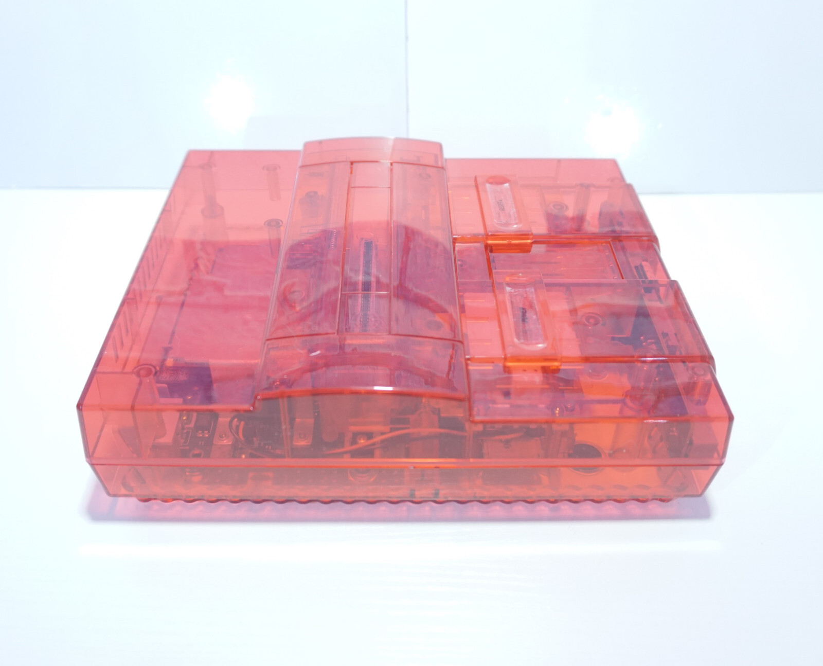 Transparent Clear Red Super Nintendo SNES Retro Video Game Console SNS-001