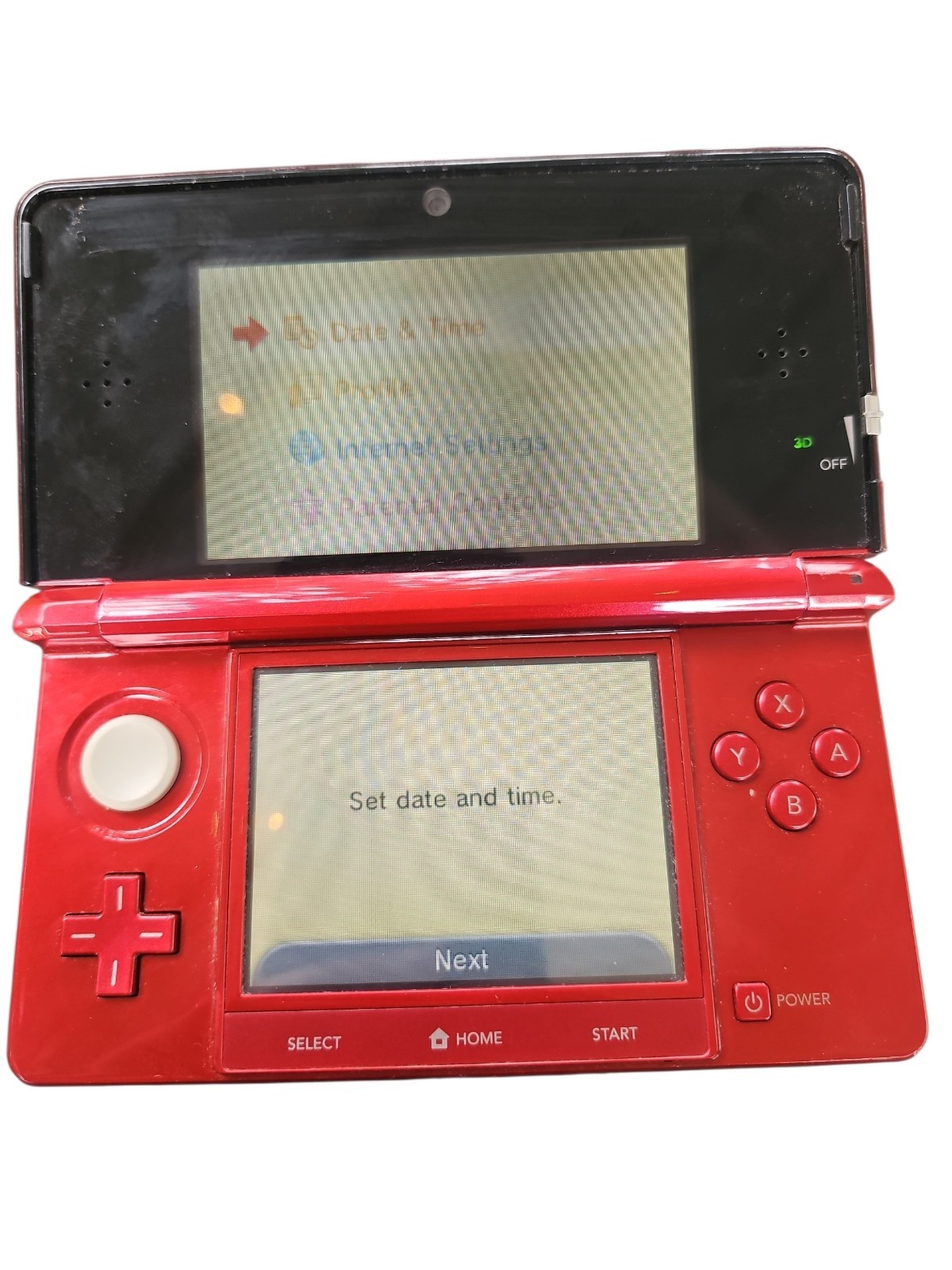 Nintendo 3DS Original Flame Red New Battery No Charger/Stylus Tested