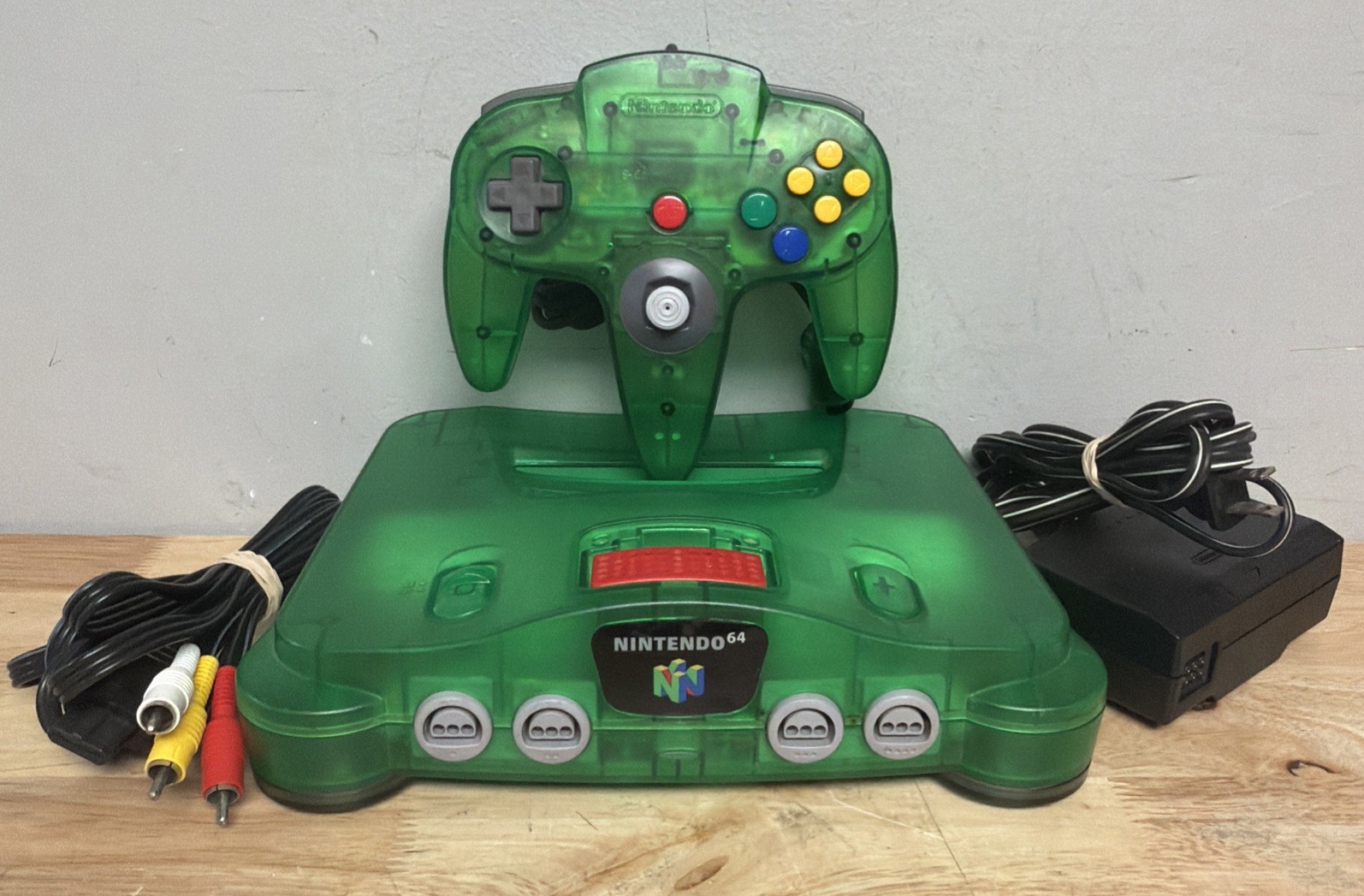 Nintendo 64 N64 Jungle Green Console TESTED W Expansion Pack Tested