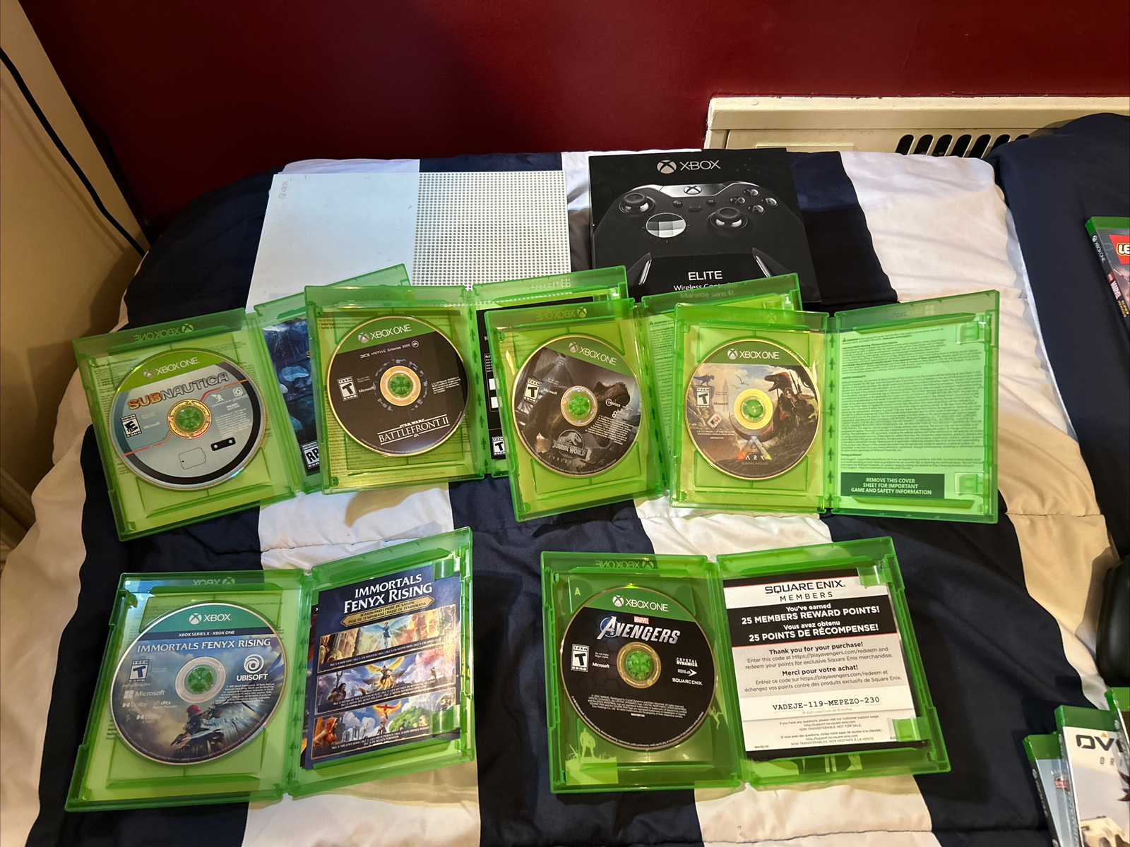 Xbox One + Elite Controller Series 1 Bundle (with power cable) & Games