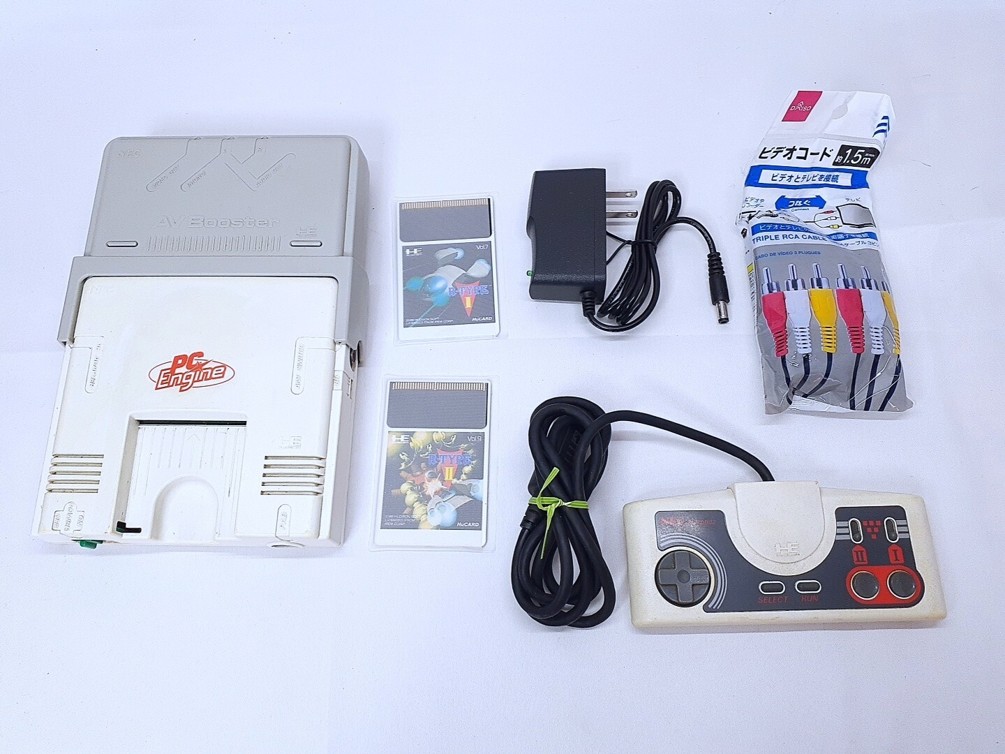 PC Engine console AV Booster Turbo Pad Controller R-Type I &II set NTSC-J Tested