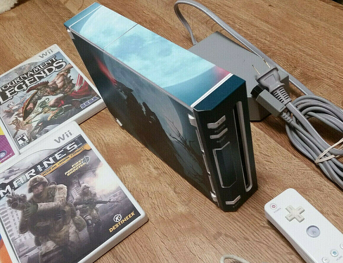Nintendo Wii Custom Themed Console Bundle, Eight Games and Accessories