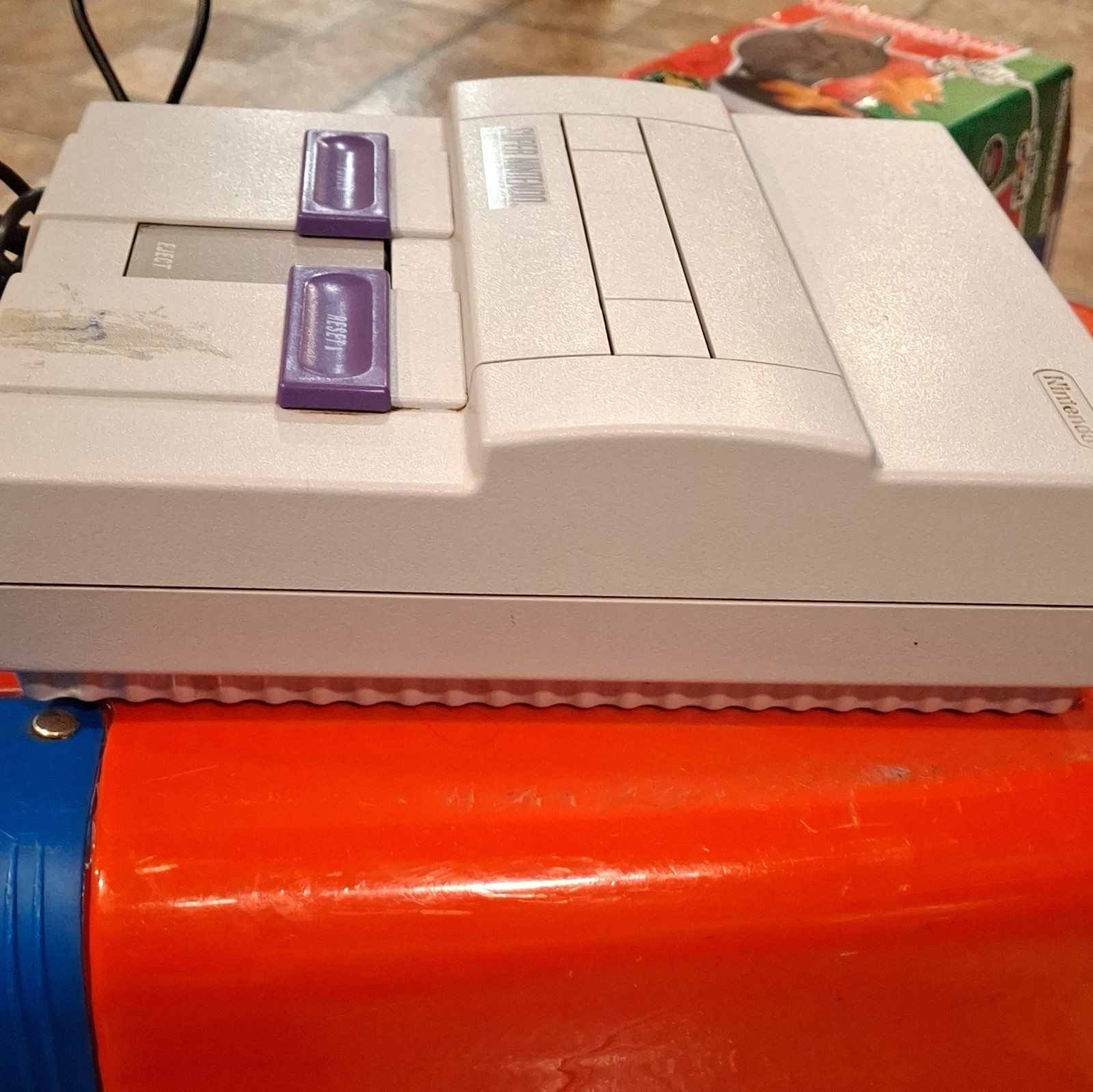 Nintendo Super Nintendo SNES Console Gray/Purple w/ A/V Cables & RF Adapter