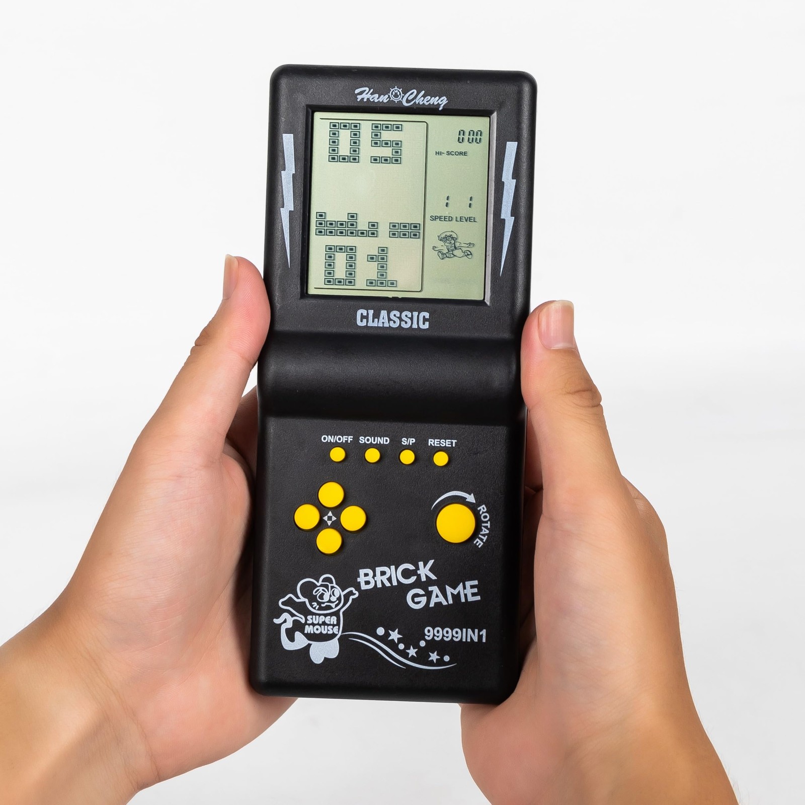Handheld Brick Game Console,3.5-inch Large Screen Black Handheld Building Blo…