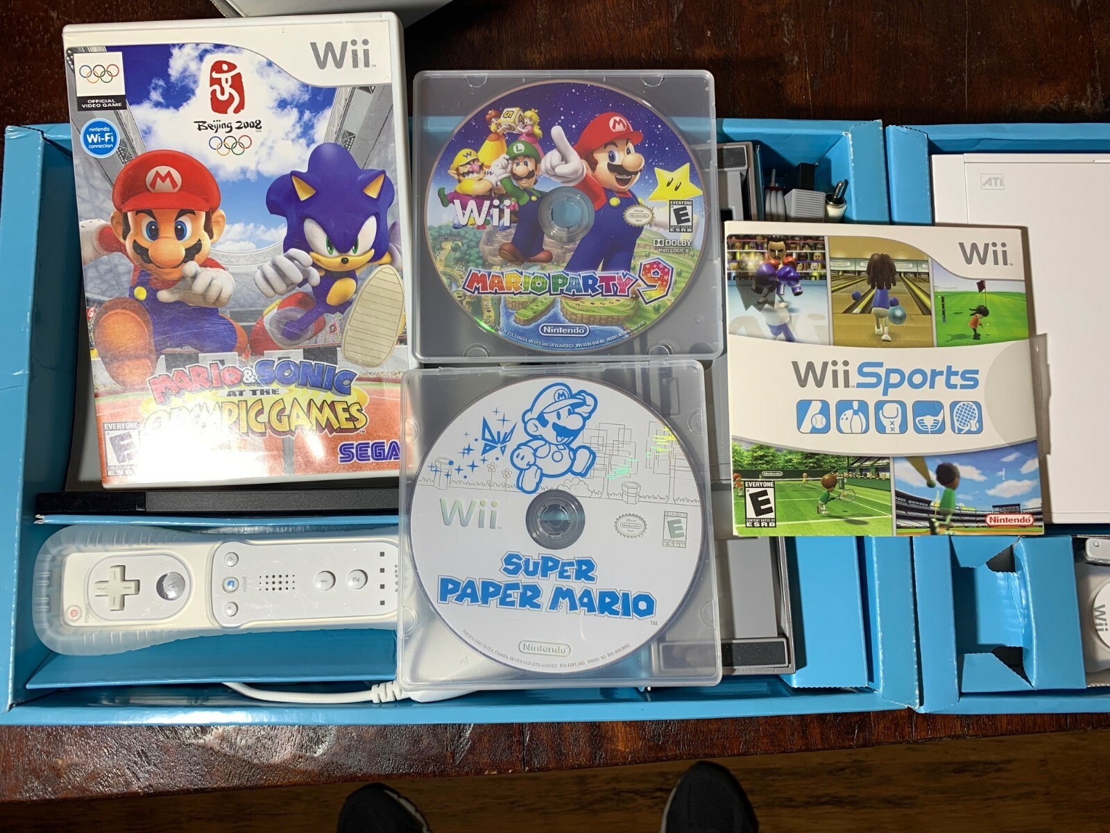 Nintendo Wii Console – Retail Style – MARIO Party 9 + Sports + Sonic hi2u