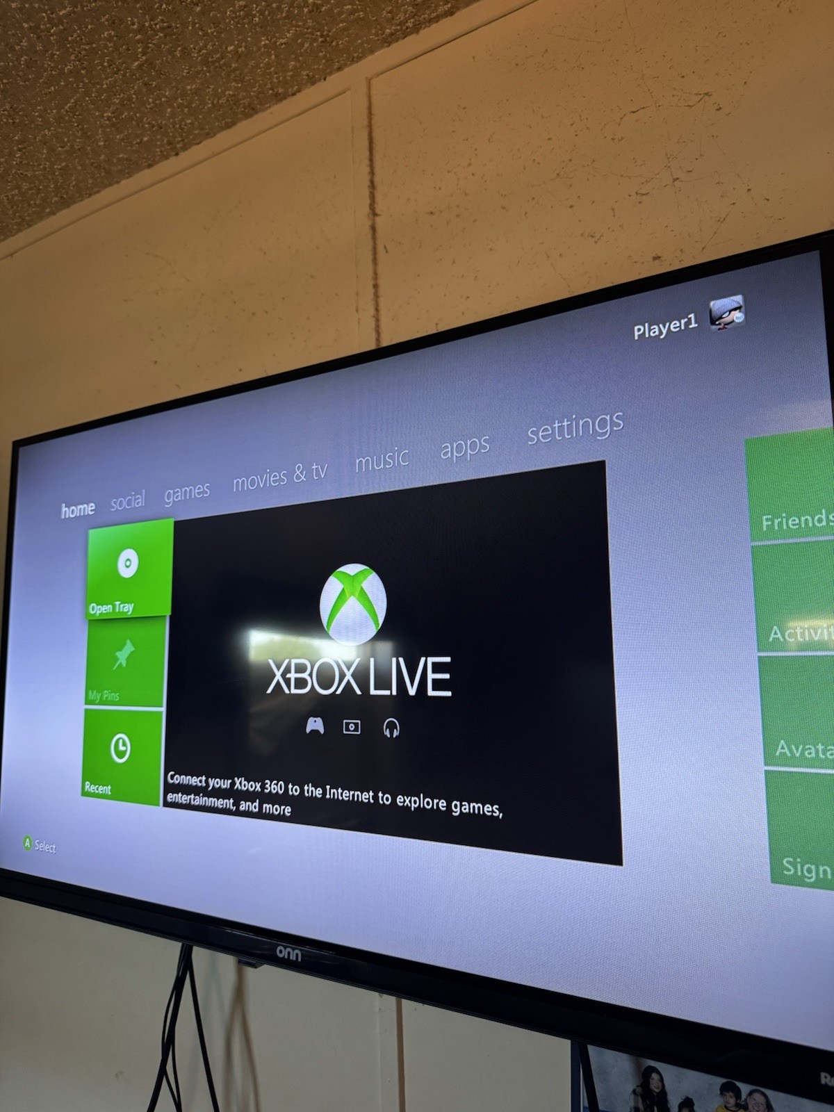 Xbox 360 (Model 1439) Console With Power Cord & HDMI Plus Kinect-No Controller