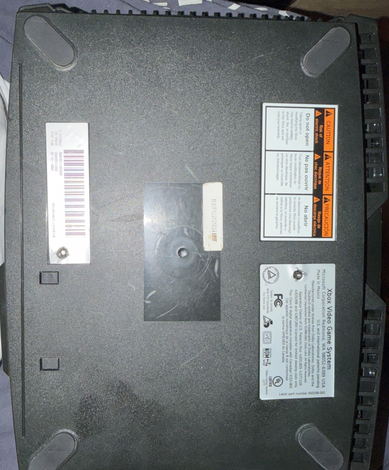 Microsoft Xbox – Black, 8GB Tested For Power, DISC DRIVE NOT TESTED