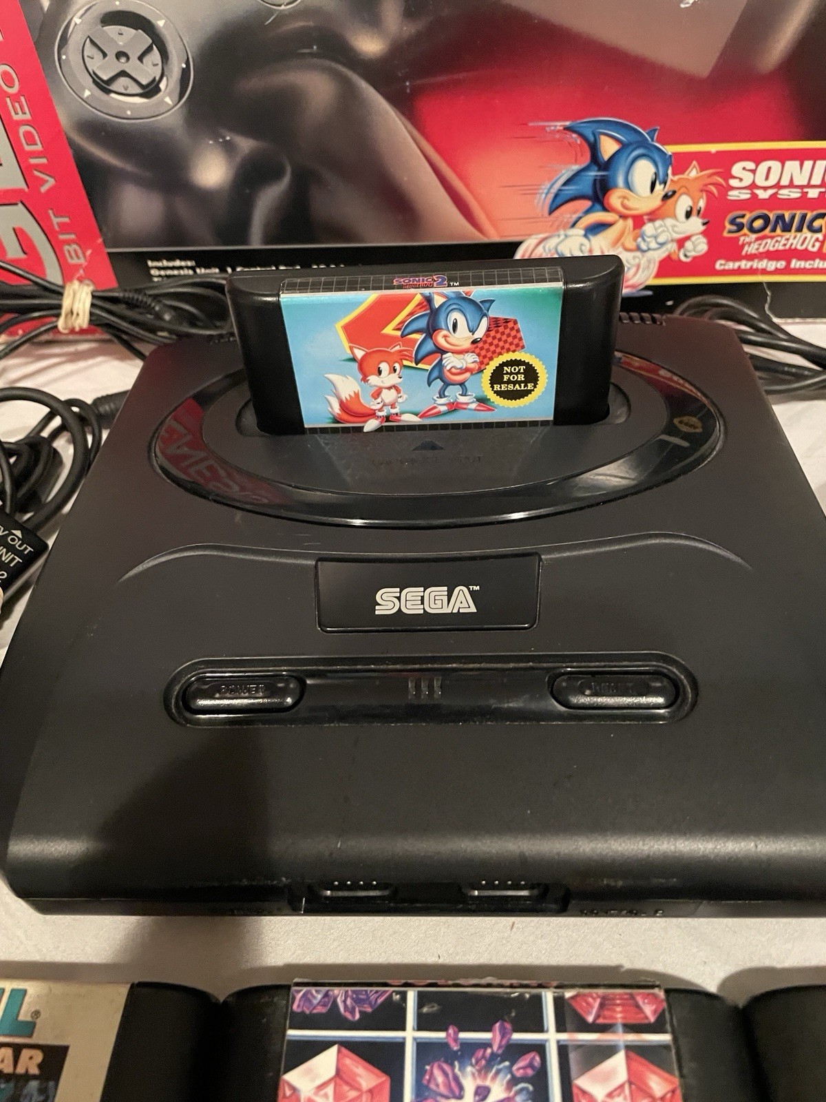 Sega Genesis Model 2 Console Sonic The Hedgehog 2 W/7 Added Games – Tested
