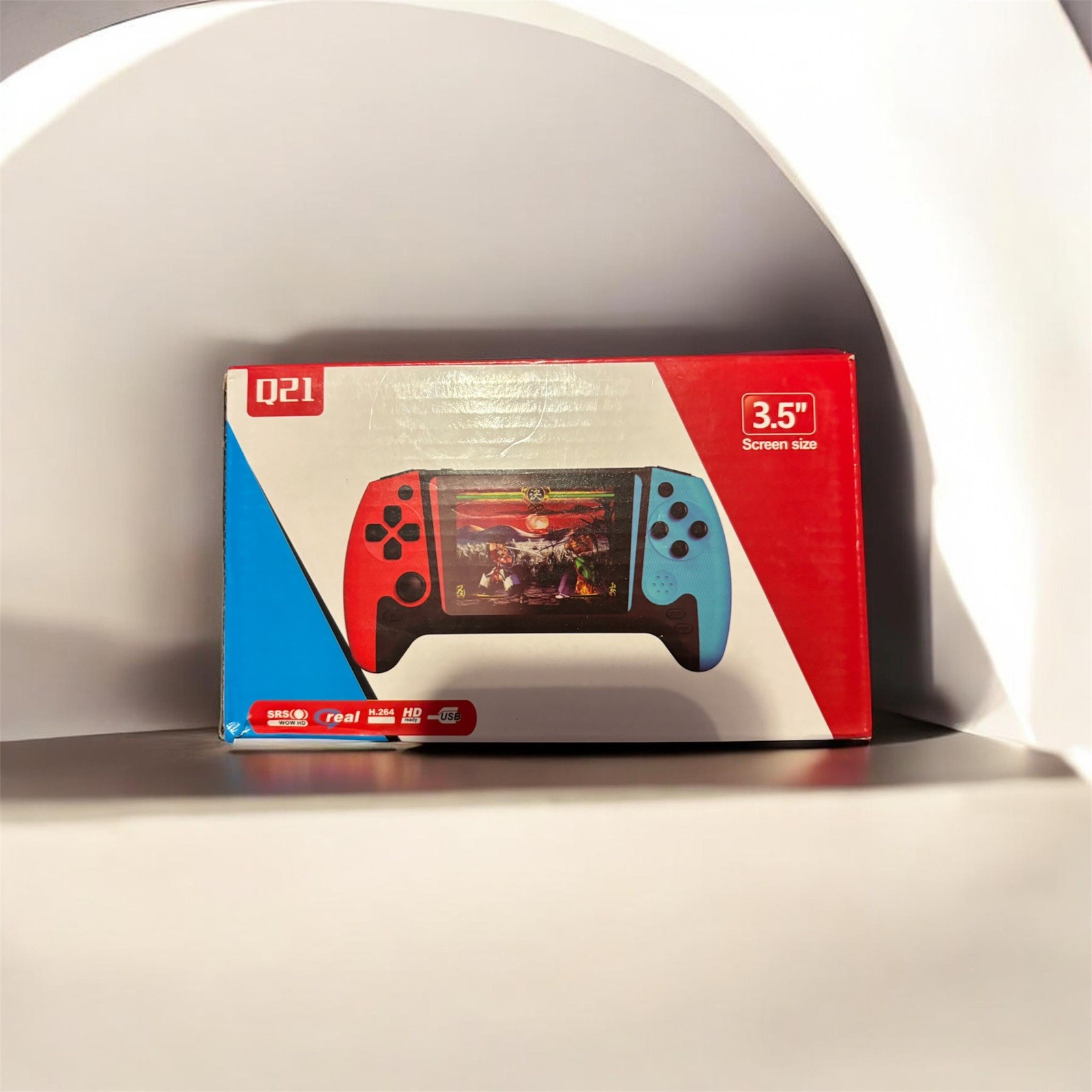 Q21 Handheld Game Console 3.5″ Screen 500 Games TV Connect Red Blue Black