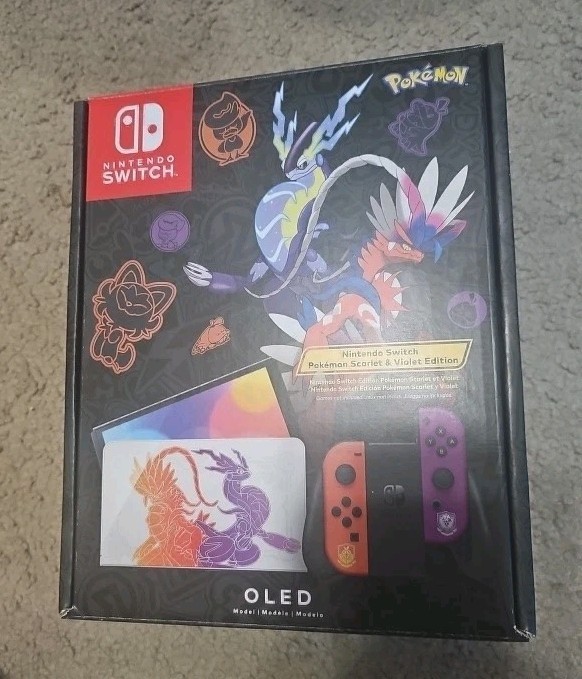 Nintendo Switch OLED HEG-001 Pokémon Scarlet & Violet Ed. 64GB + 128 OEM SD Card