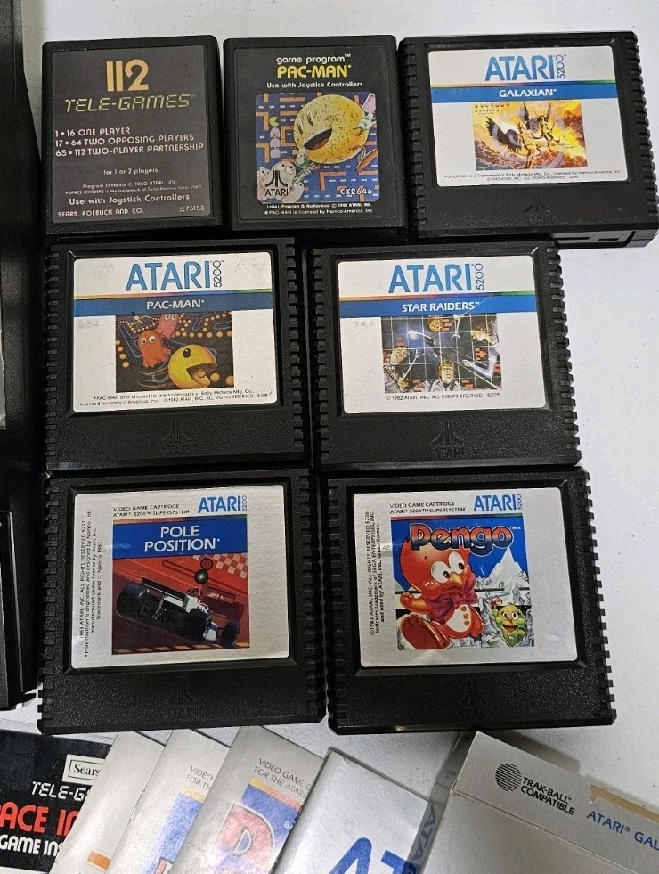 Atari 5200 Console 4-Port Bundle With Games TESTED Nice Shape! Please Read!