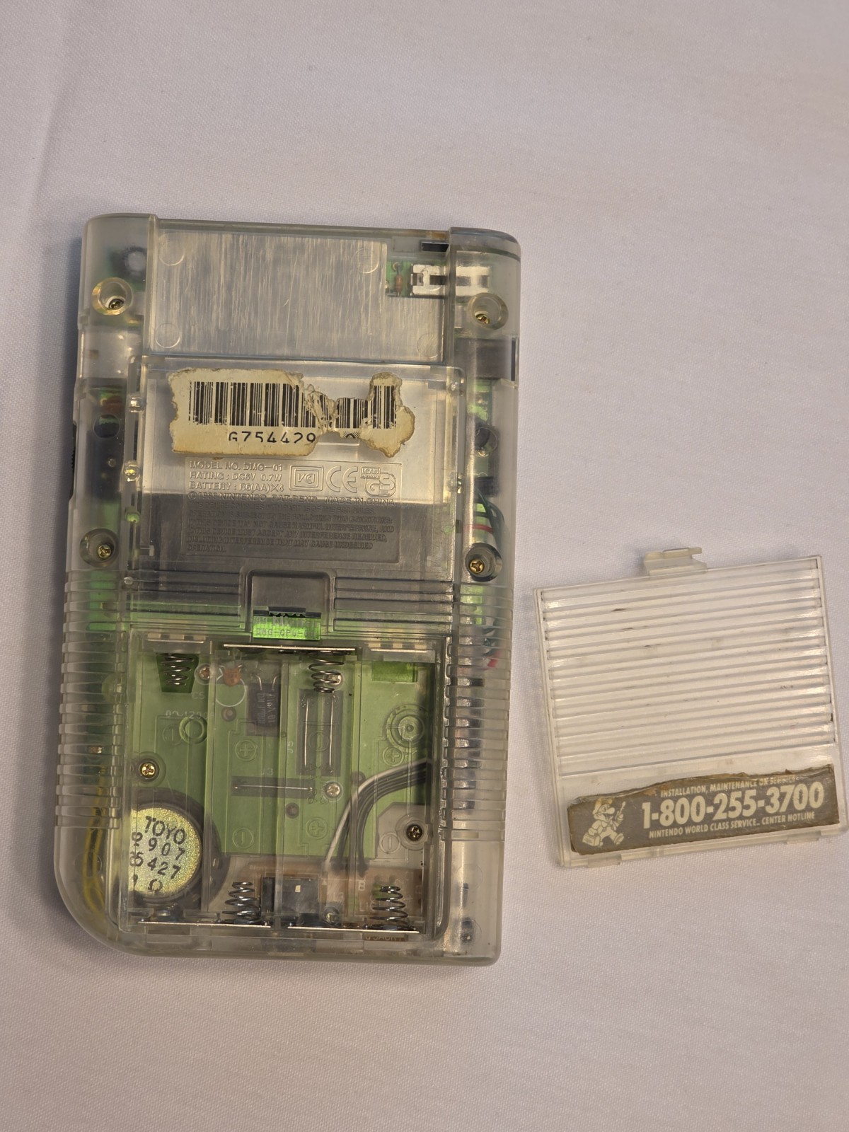 Nintendo Game Boy DMG-01 Clear Shell Tested Working w/ Carrying Case