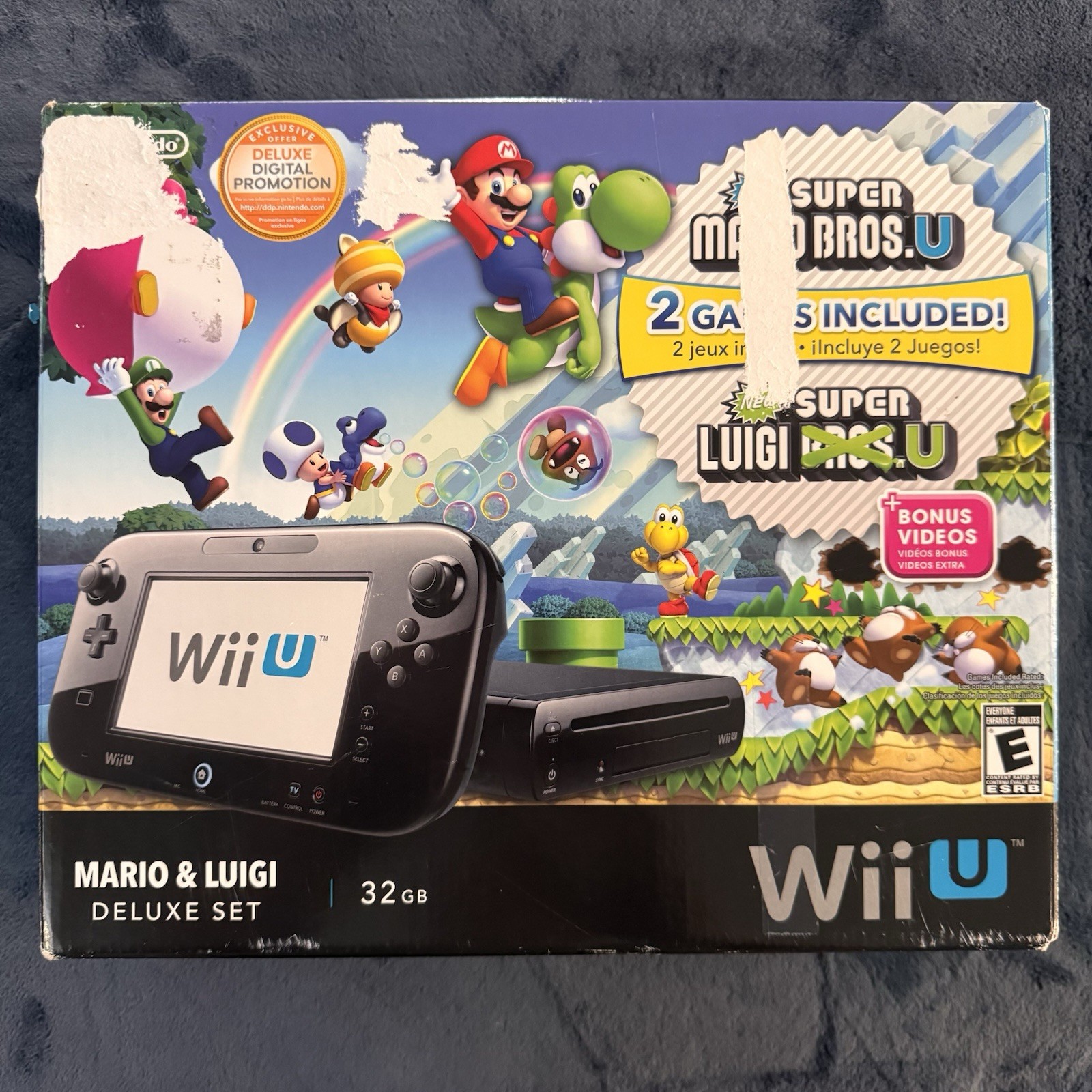 Nintendo Wii U 32GB Mario & Luigi Deluxe Set Tested + Mario Bros U & Luigi U CIB