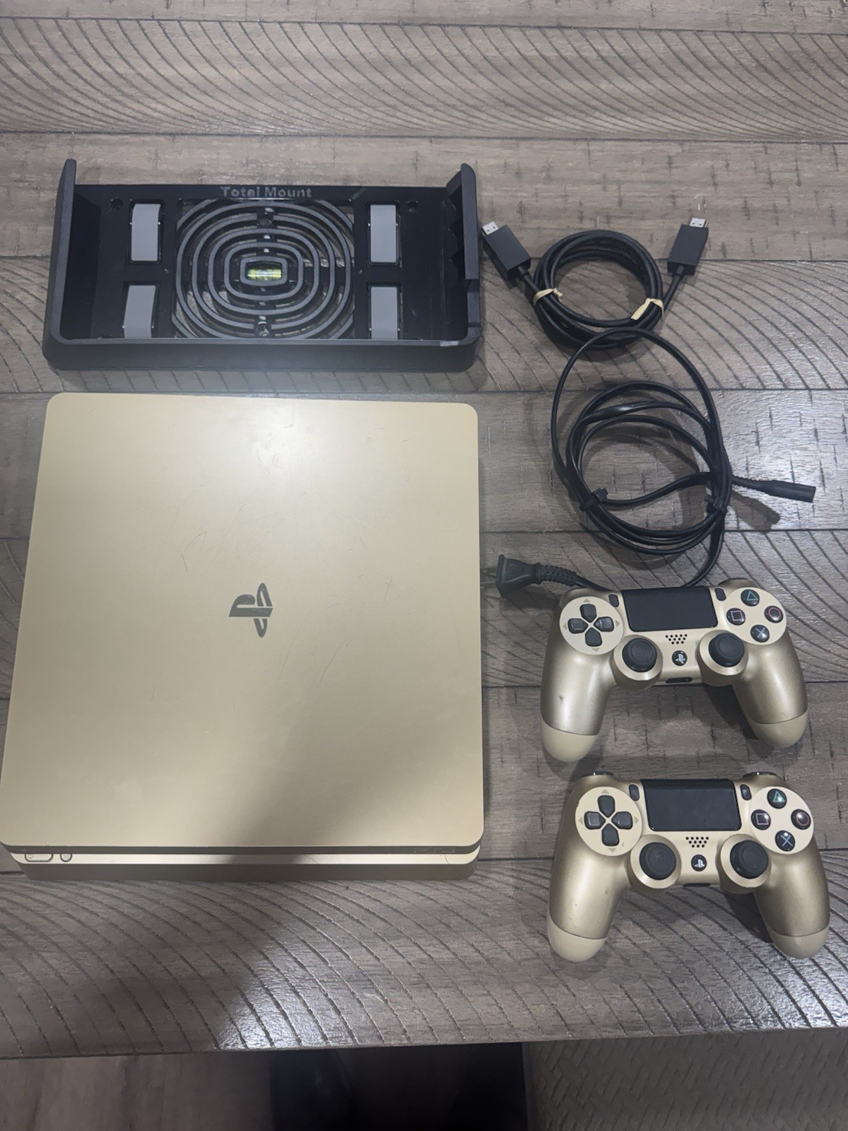 Sony PlayStation 4 Slim Gold Edition 1TB Fully Functional Console and Wall Mount