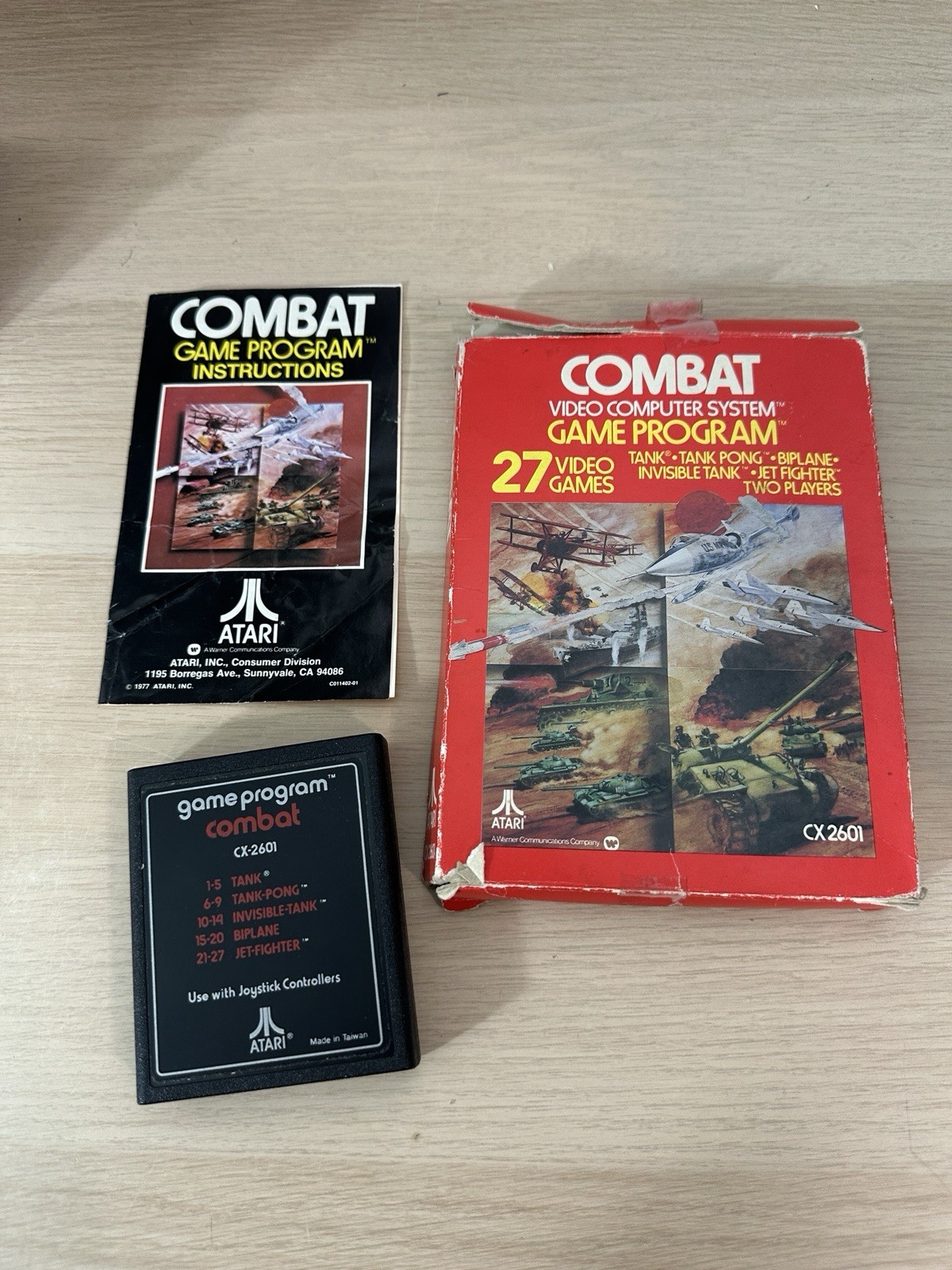 Atari CX-2600 Console in Original In Box w/ Manual, Controllers, Paddles – WORKS