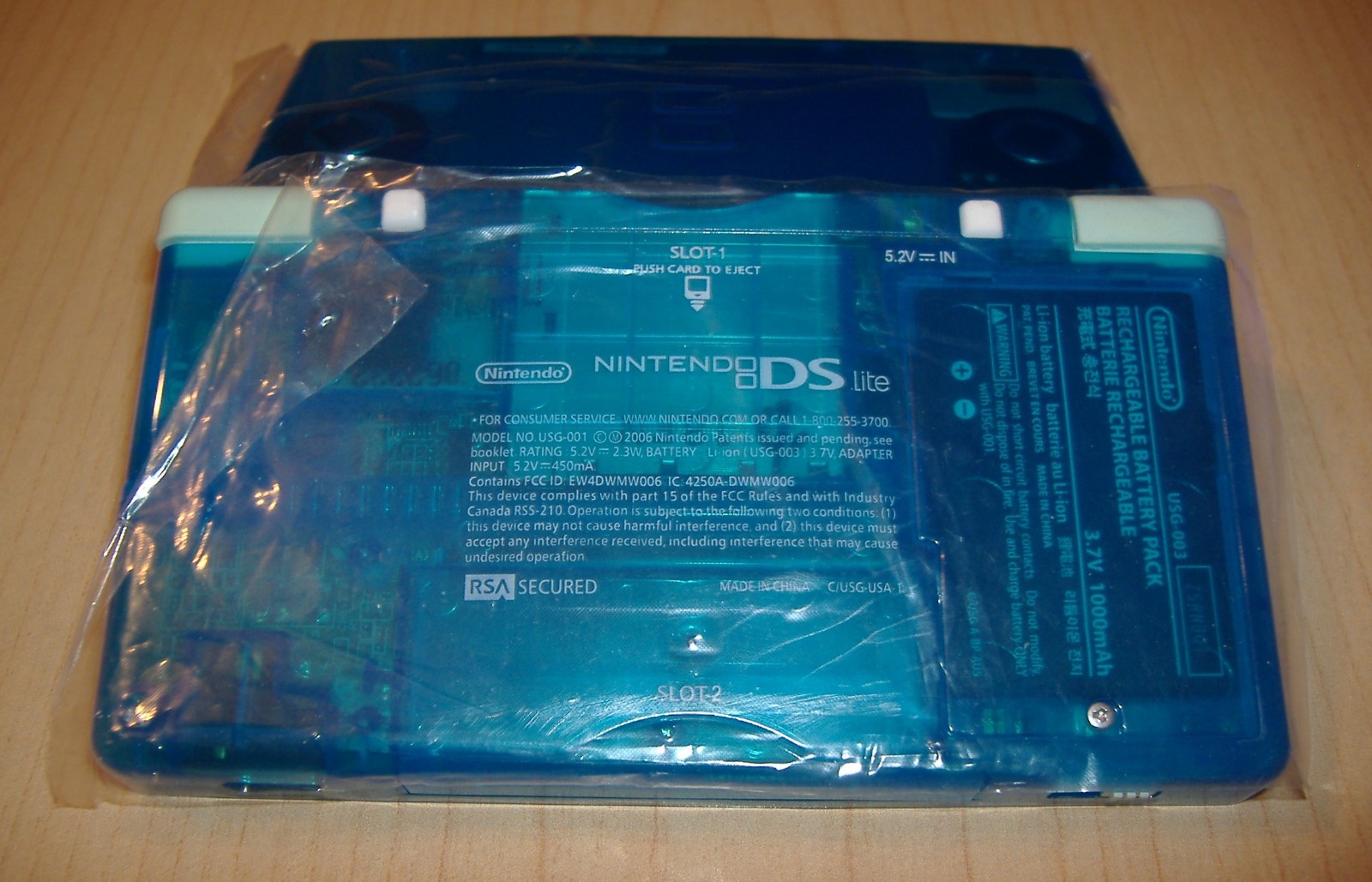 NINTENDO DS LITE RE-BUILT TRANSLUCENT ICE BLUE NEW DIGITIZER COVERS