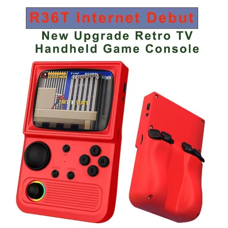 R36T 3.5″ IPS Screen Linux Retro Pocket TV Handheld Video Game Console US STOCK