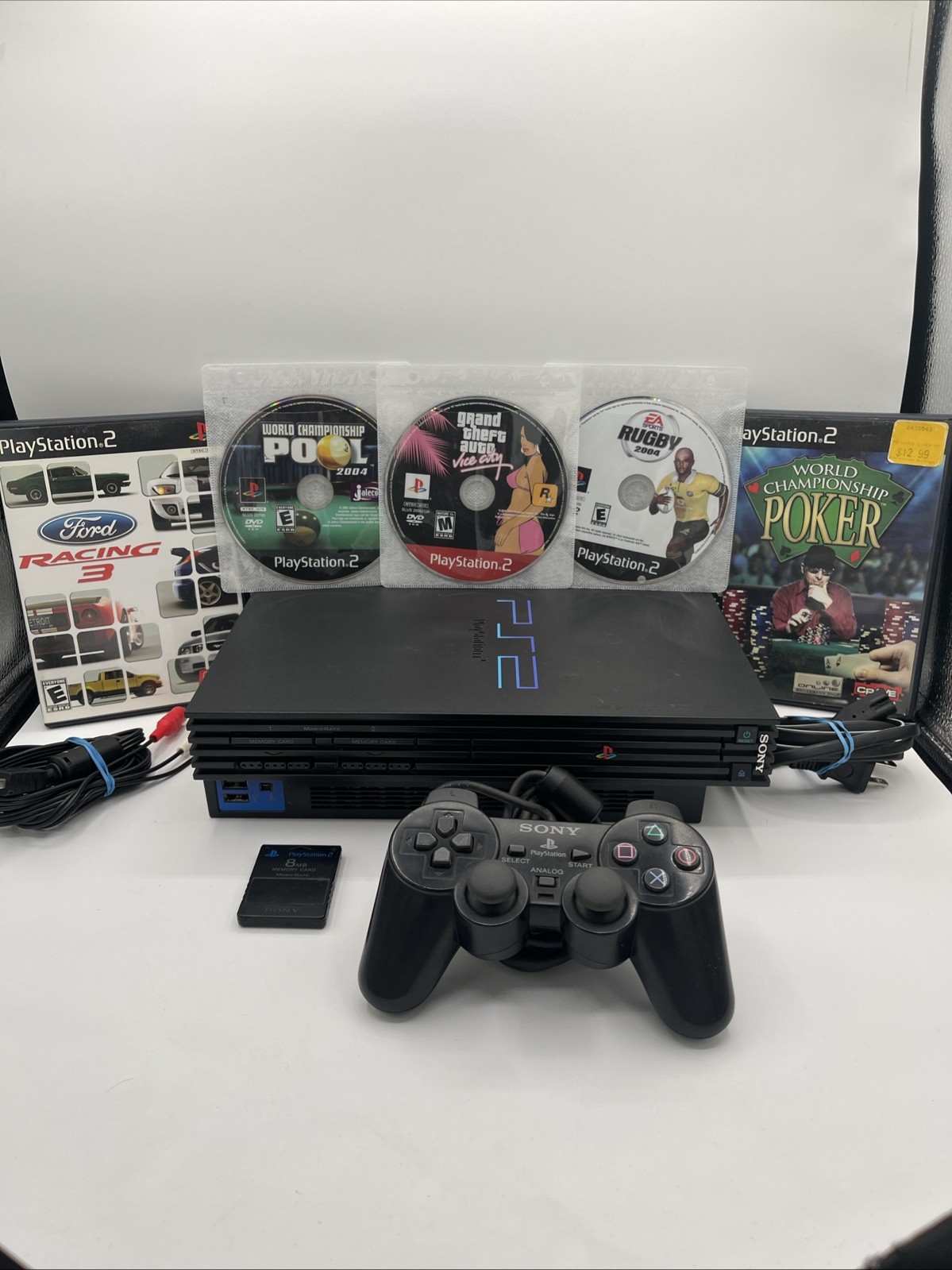PlayStation 2 PS2 Fat Console Bundle SCPH-39001 – Network Adapter 5 Games & 🎮