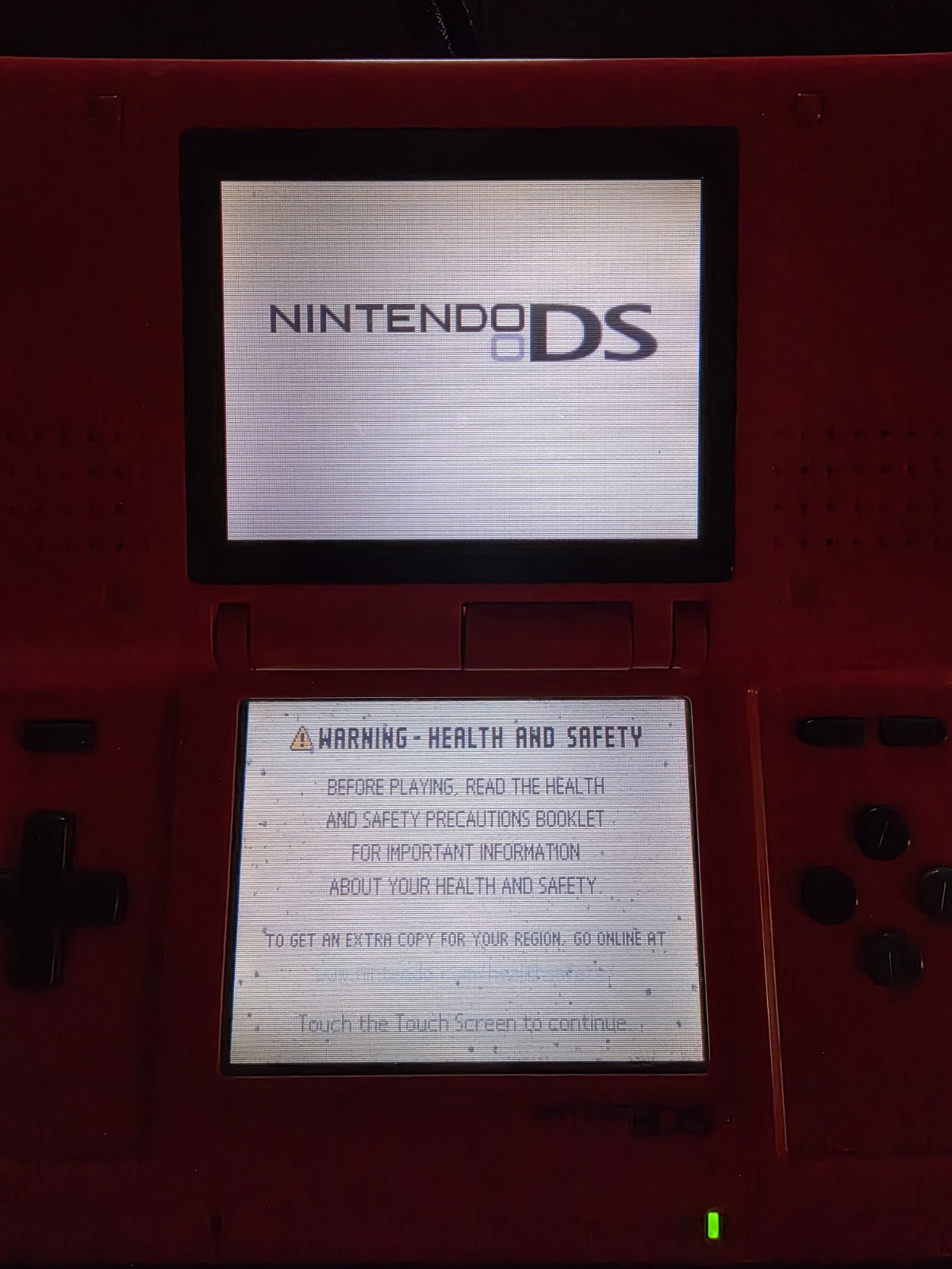 Nintendo DS Original/Launch Edition Red Handheld System With Mario Kart DS