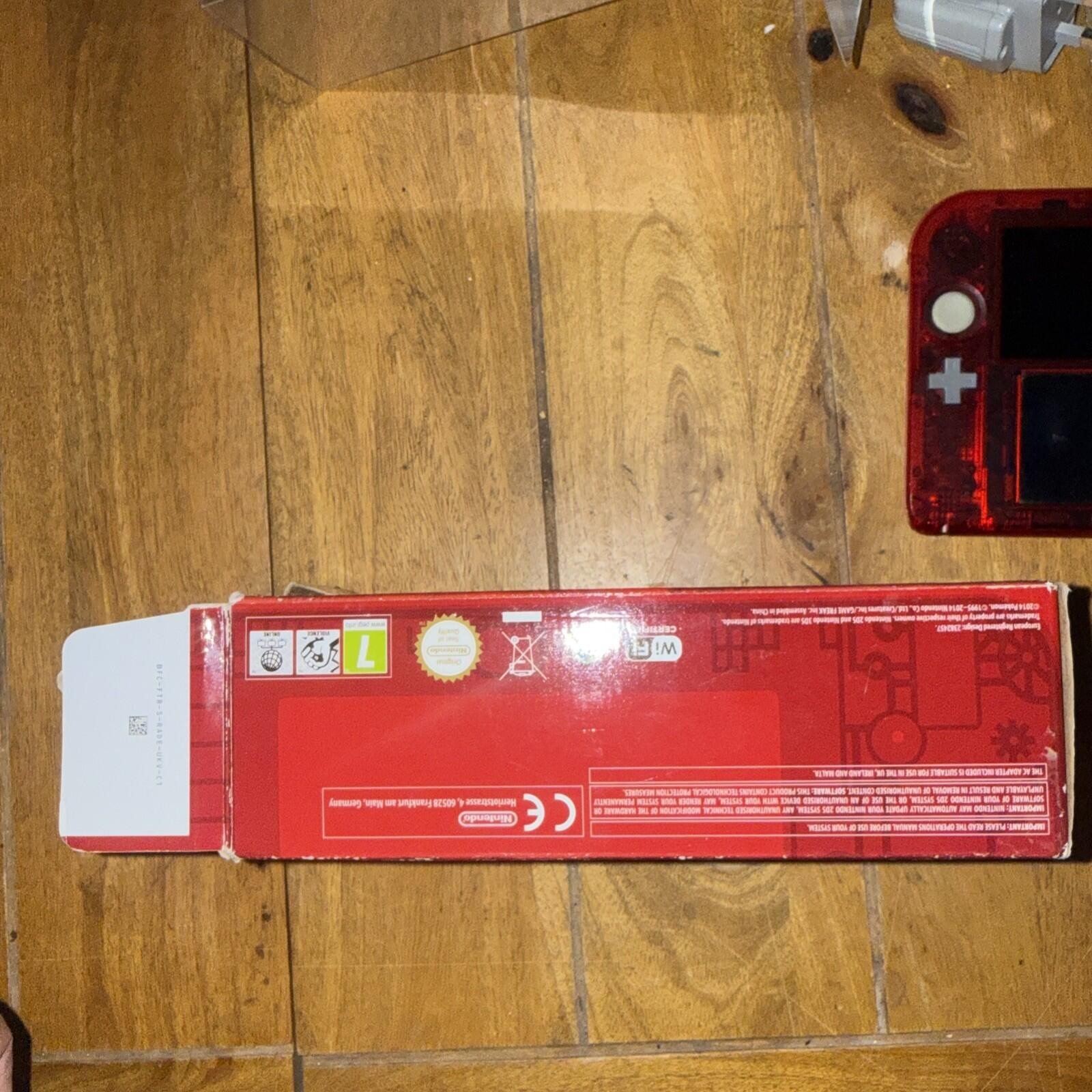 Nintendo 2DS Pokemon Red Handheld Console Clear Omega Ruby edition,rare boxed