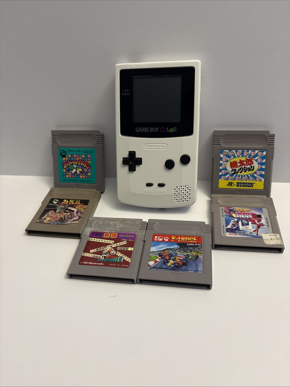 Nintendo Game Boy Color White Restored Body CGB-001, 6 Games, Works Great!